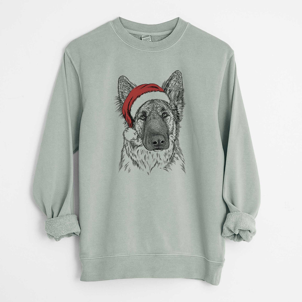 Santa Geddy the Shiloh Shepherd - Unisex Pigment Dyed Crew Sweatshirt
