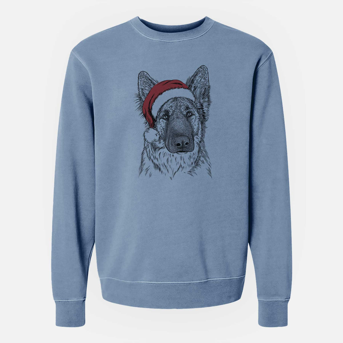 Santa Geddy the Shiloh Shepherd - Unisex Pigment Dyed Crew Sweatshirt