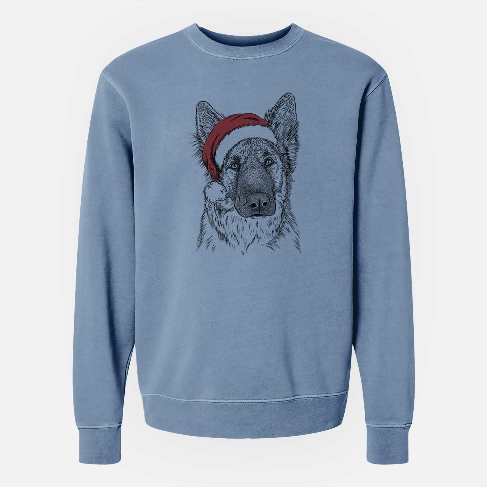 Santa Geddy the Shiloh Shepherd - Unisex Pigment Dyed Crew Sweatshirt