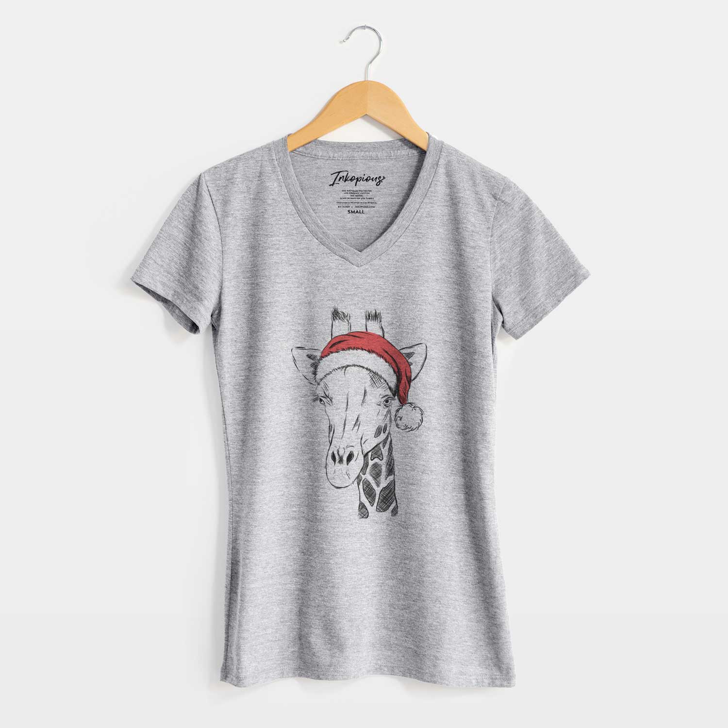 Santa Geoffrey the Giraffe - Women's V-neck Shirt