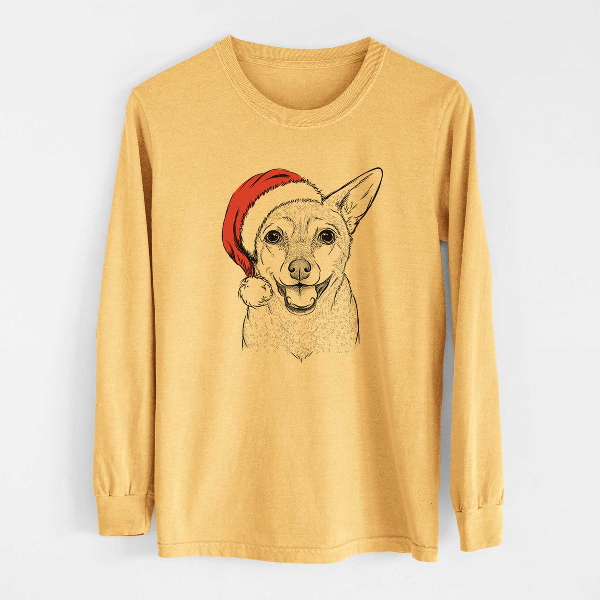 Santa Georgie the Chiweenie - Heavyweight 100% Cotton Long Sleeve