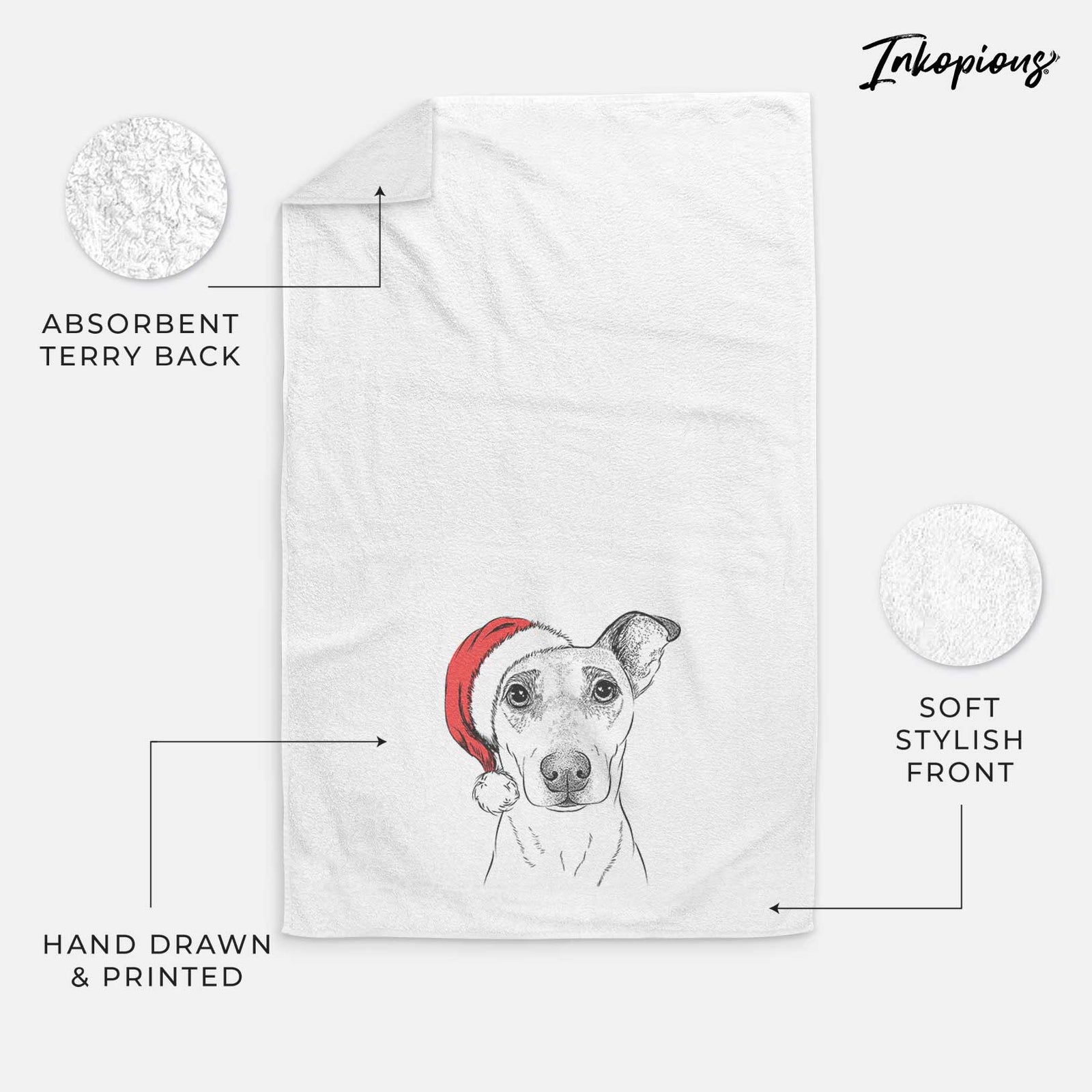 Georgie Rat the Terrier Mix Decorative Hand Towel