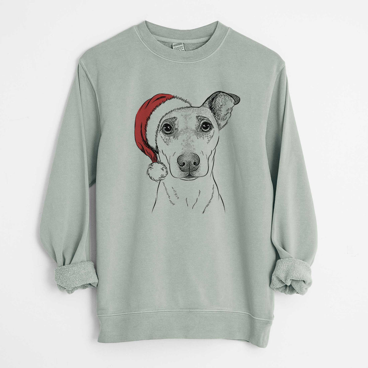 Santa Georgie Rat the Terrier Mix - Unisex Pigment Dyed Crew Sweatshirt