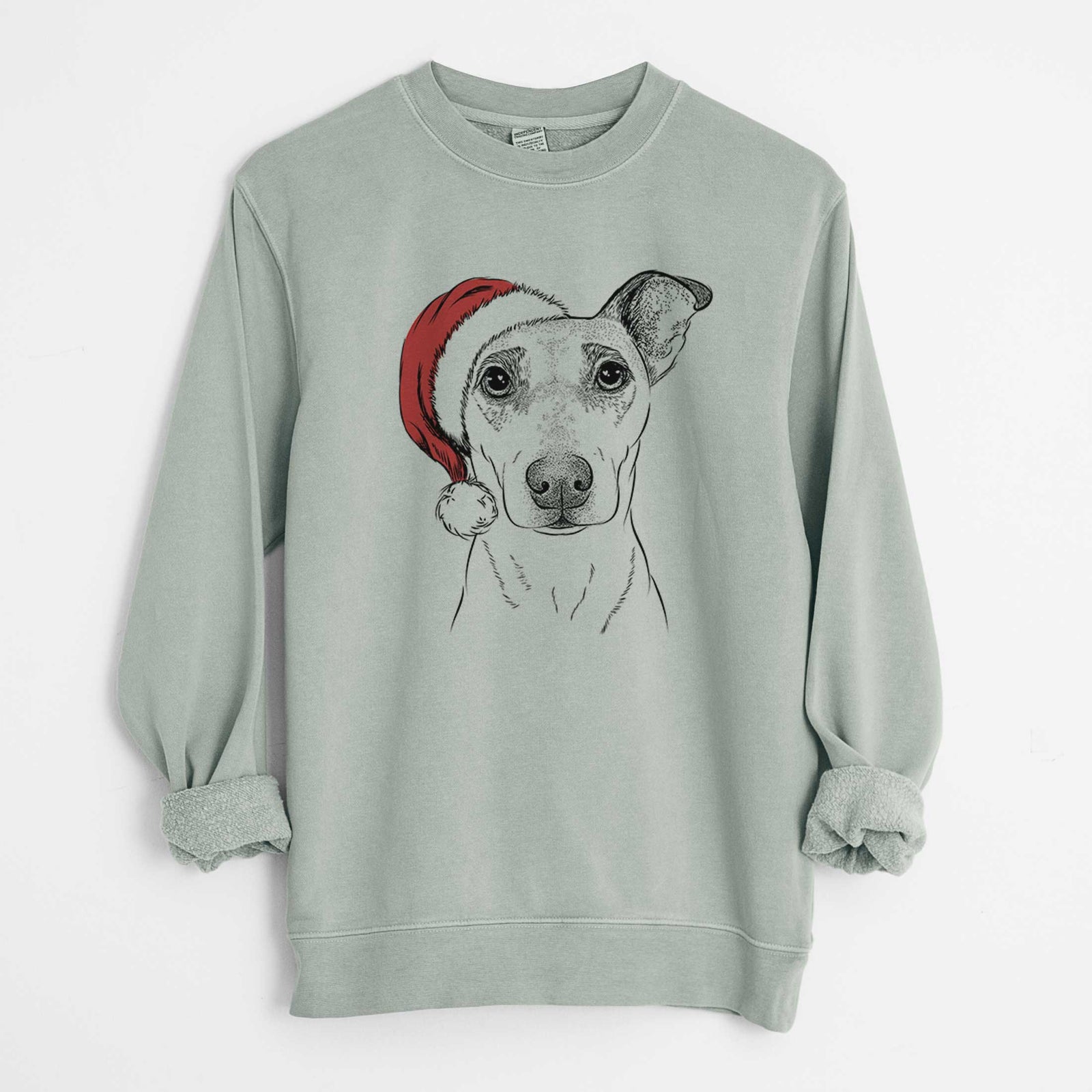 Santa Georgie Rat the Terrier Mix - Unisex Pigment Dyed Crew Sweatshirt