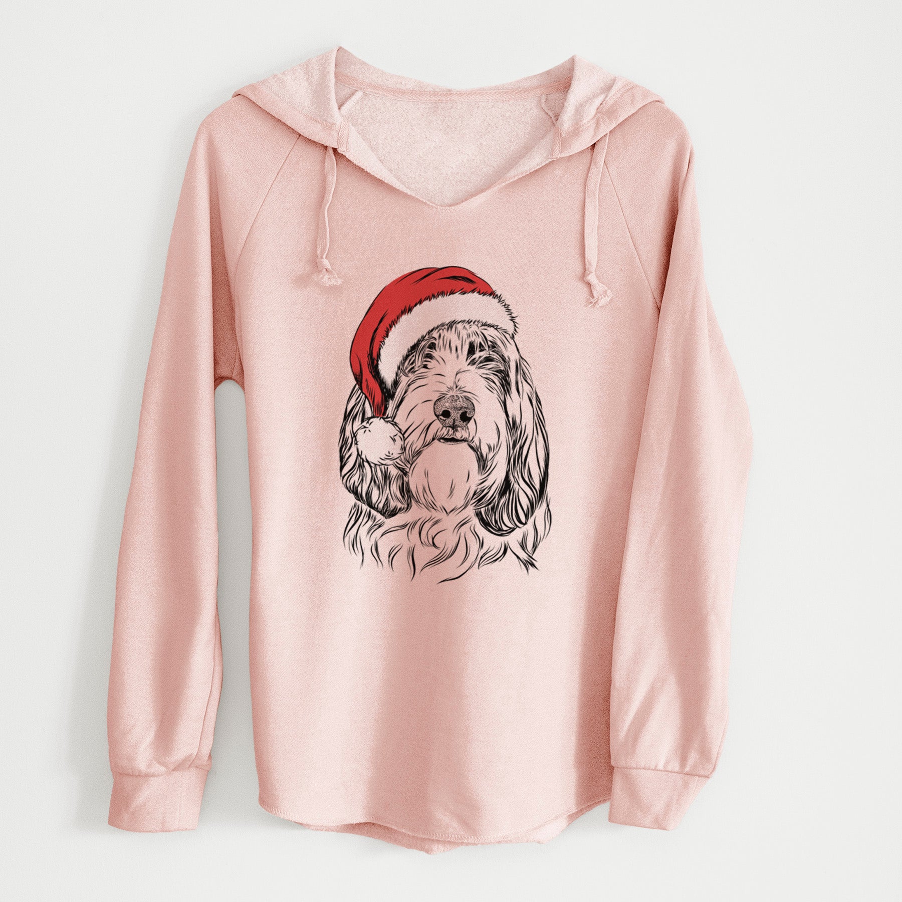 Santa Gerard the Petit Basset Griffon Vendeen - Cali Wave Hooded Sweatshirt