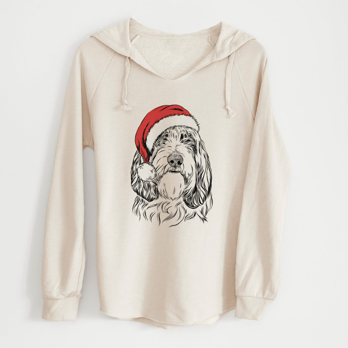 Santa Gerard the Petit Basset Griffon Vendeen - Cali Wave Hooded Sweatshirt