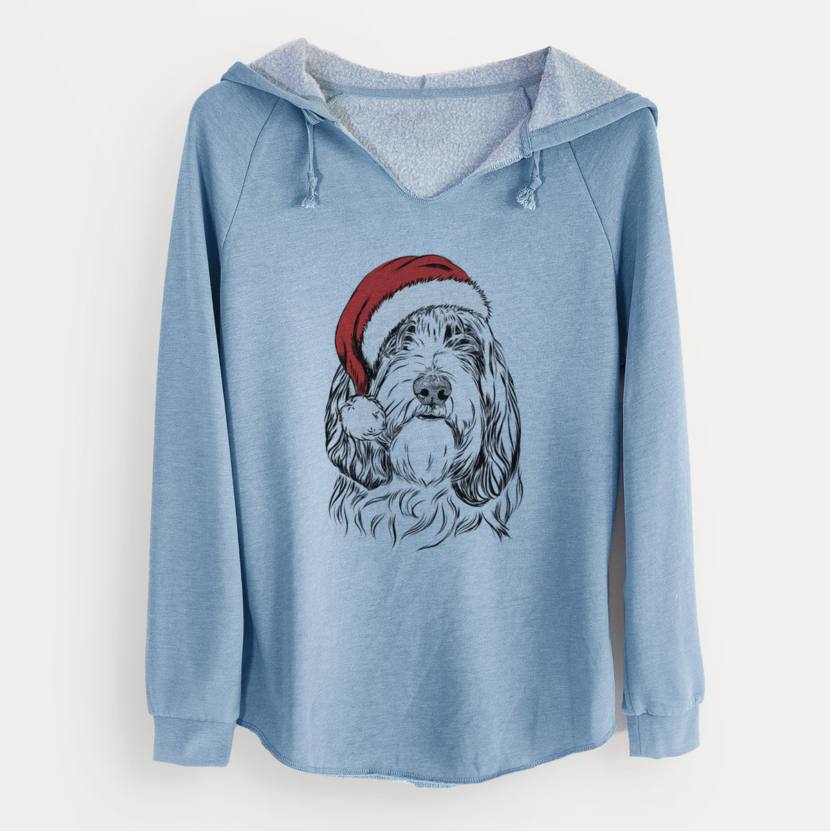 Santa Gerard the Petit Basset Griffon Vendeen - Cali Wave Hooded Sweatshirt