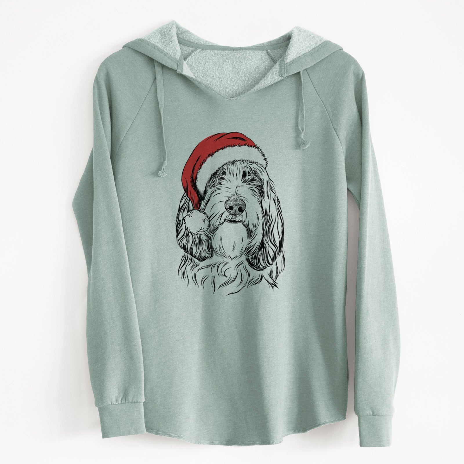 Santa Gerard the Petit Basset Griffon Vendeen - Cali Wave Hooded Sweatshirt