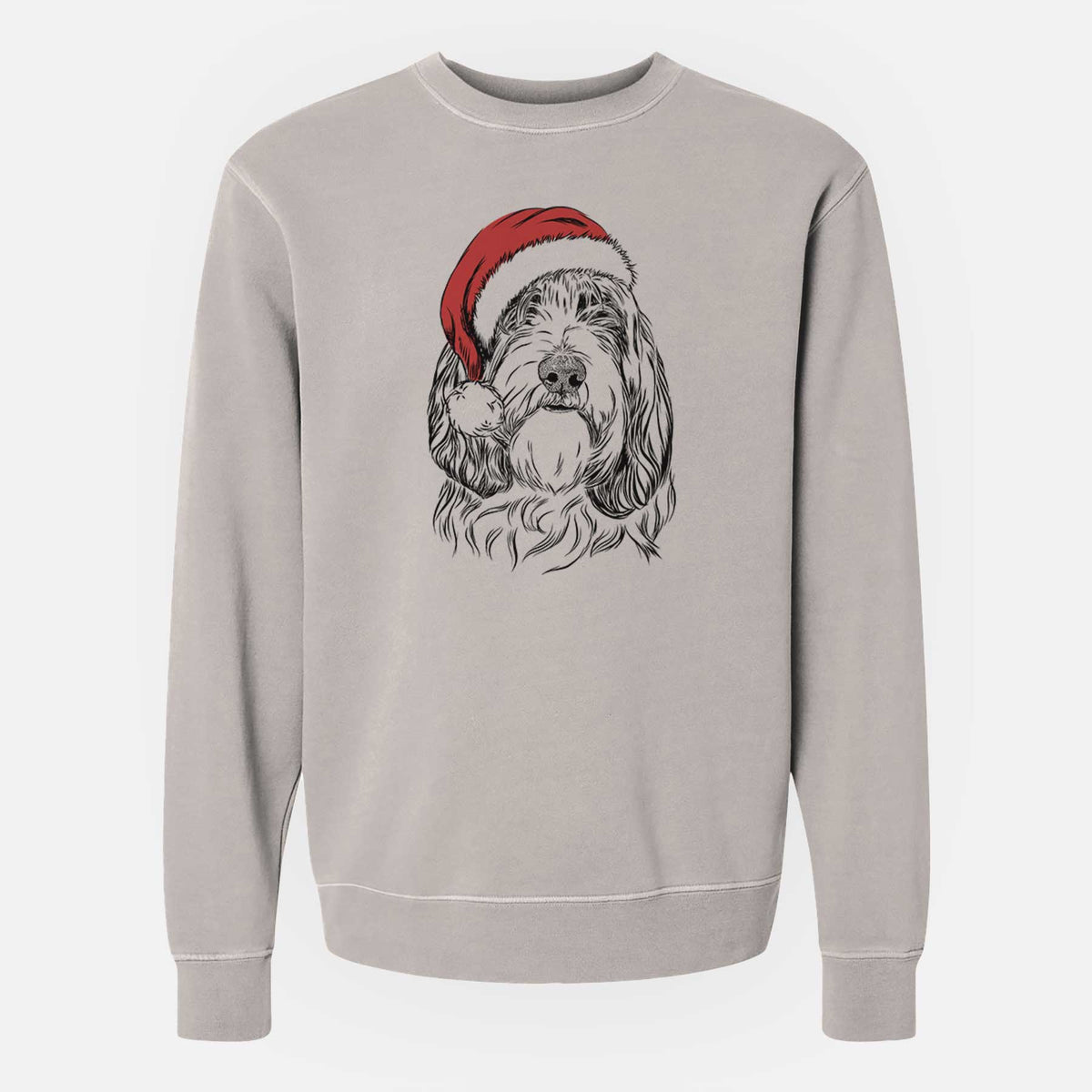 Santa Gerard the Petit Basset Griffon Vendeen - Unisex Pigment Dyed Crew Sweatshirt