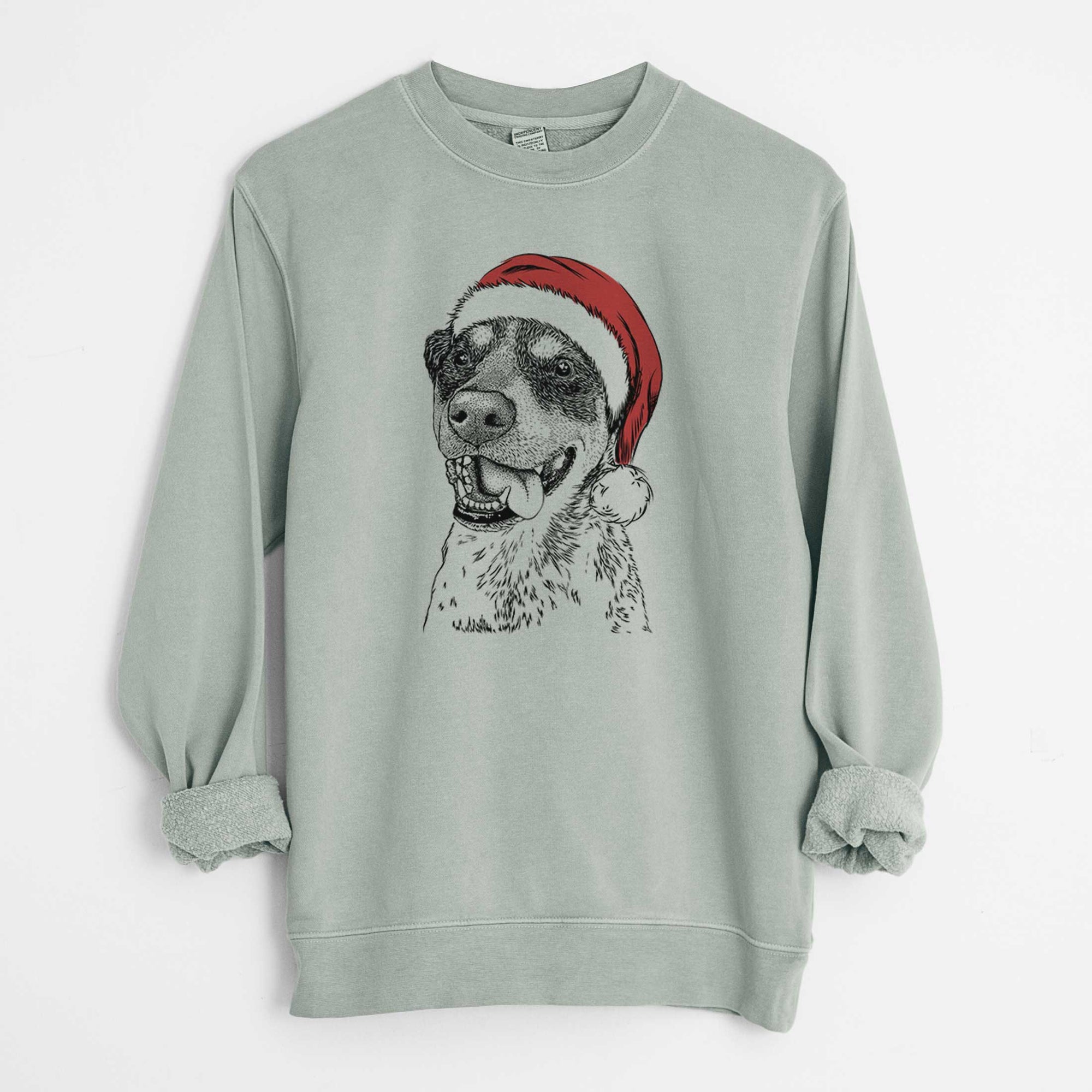 Santa Gerti the Mixed Breed - Unisex Pigment Dyed Crew Sweatshirt