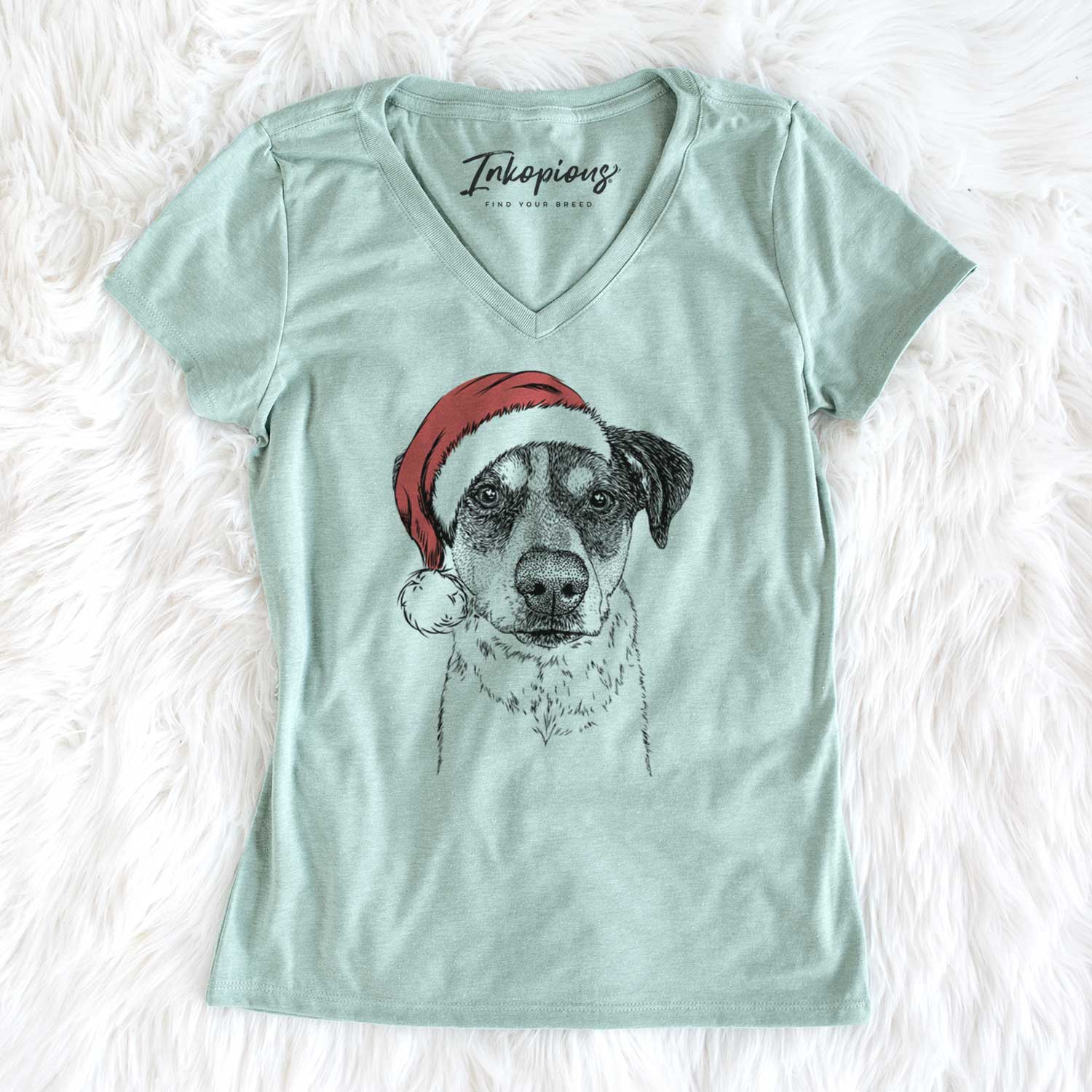 Santa Gertrude the Mixed Breed - Women's V-neck Shirt