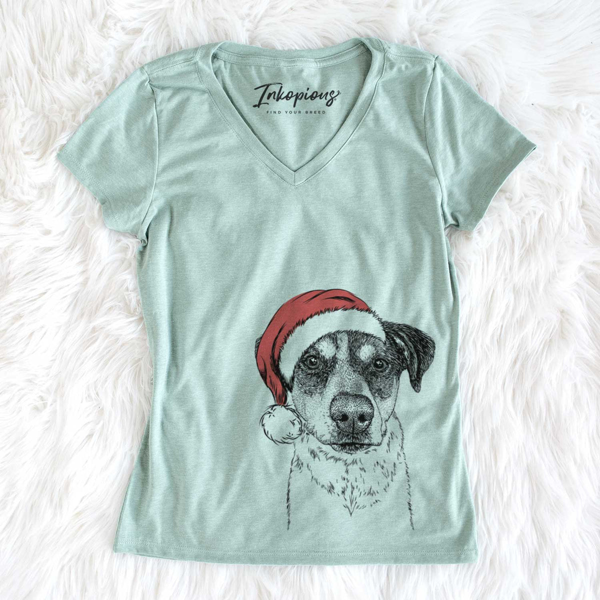Santa Gertrude the Mixed Breed - Women&#39;s V-neck Shirt