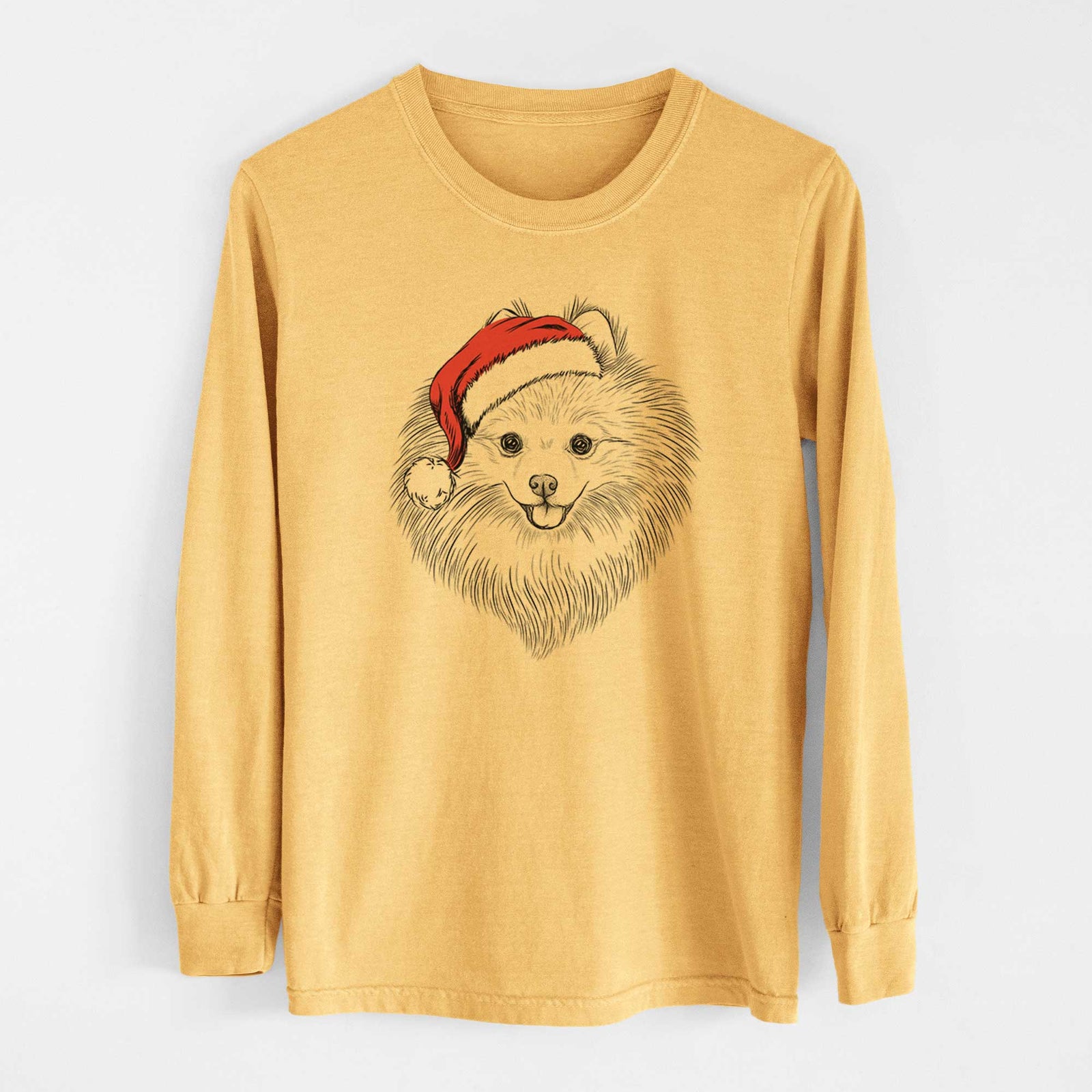 Santa GiGi the Pomeranian - Heavyweight 100% Cotton Long Sleeve