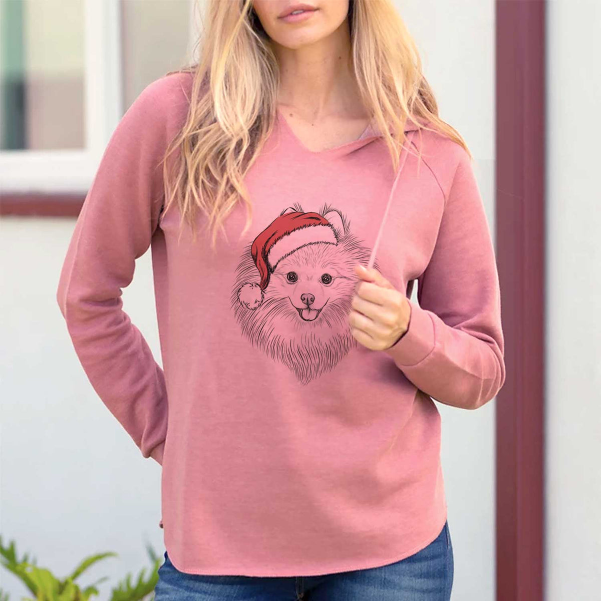 Santa GiGi the Pomeranian - Cali Wave Hooded Sweatshirt