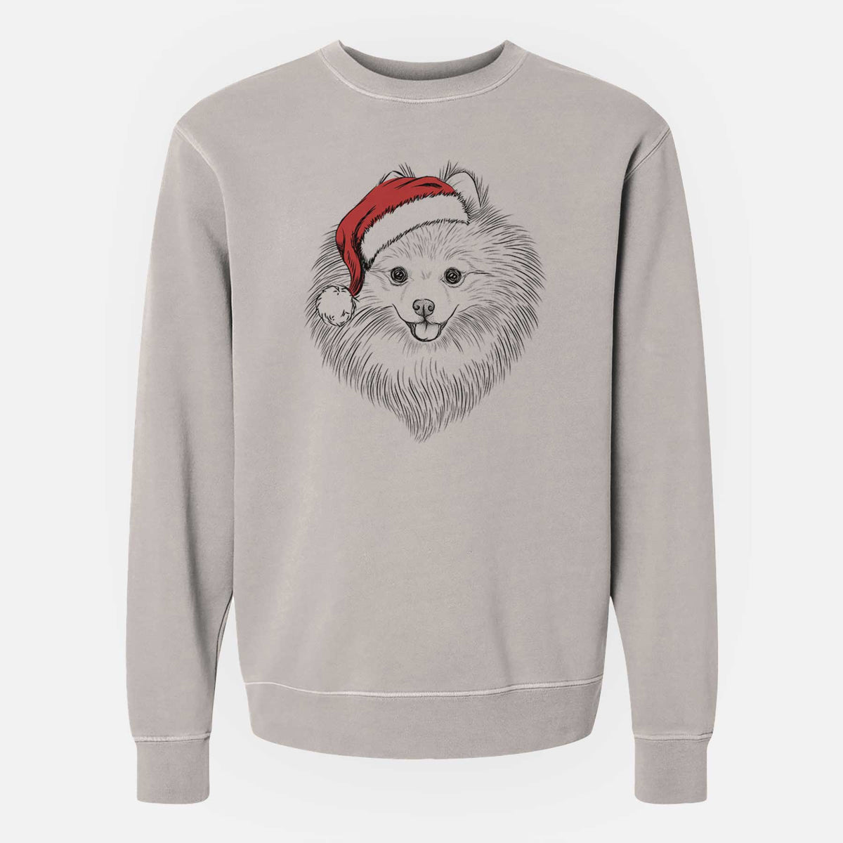 Santa GiGi the Pomeranian - Unisex Pigment Dyed Crew Sweatshirt