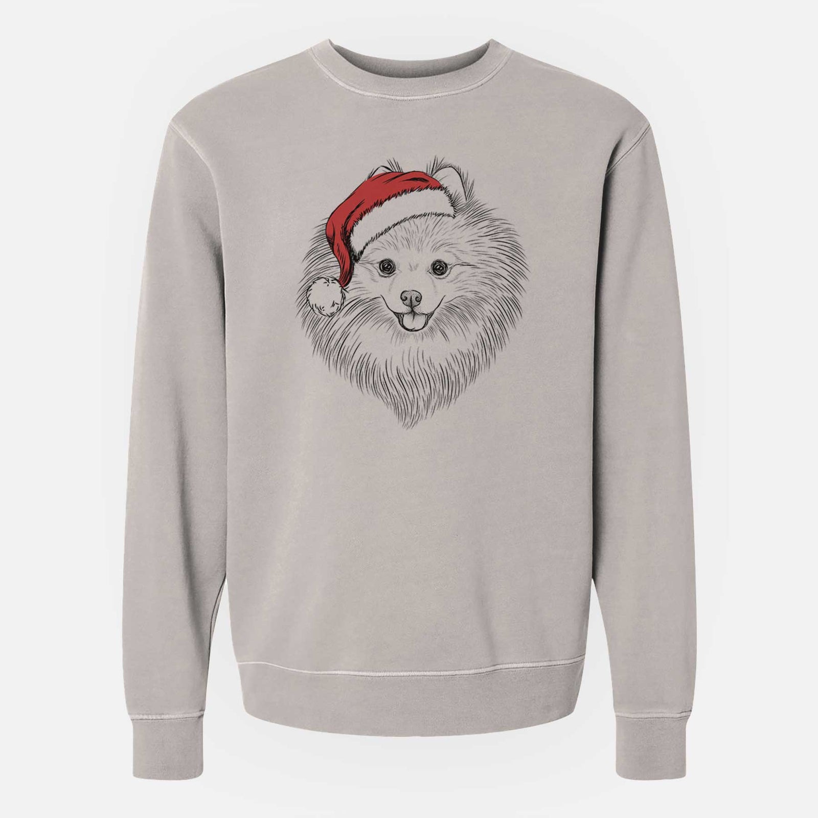 Santa GiGi the Pomeranian - Unisex Pigment Dyed Crew Sweatshirt