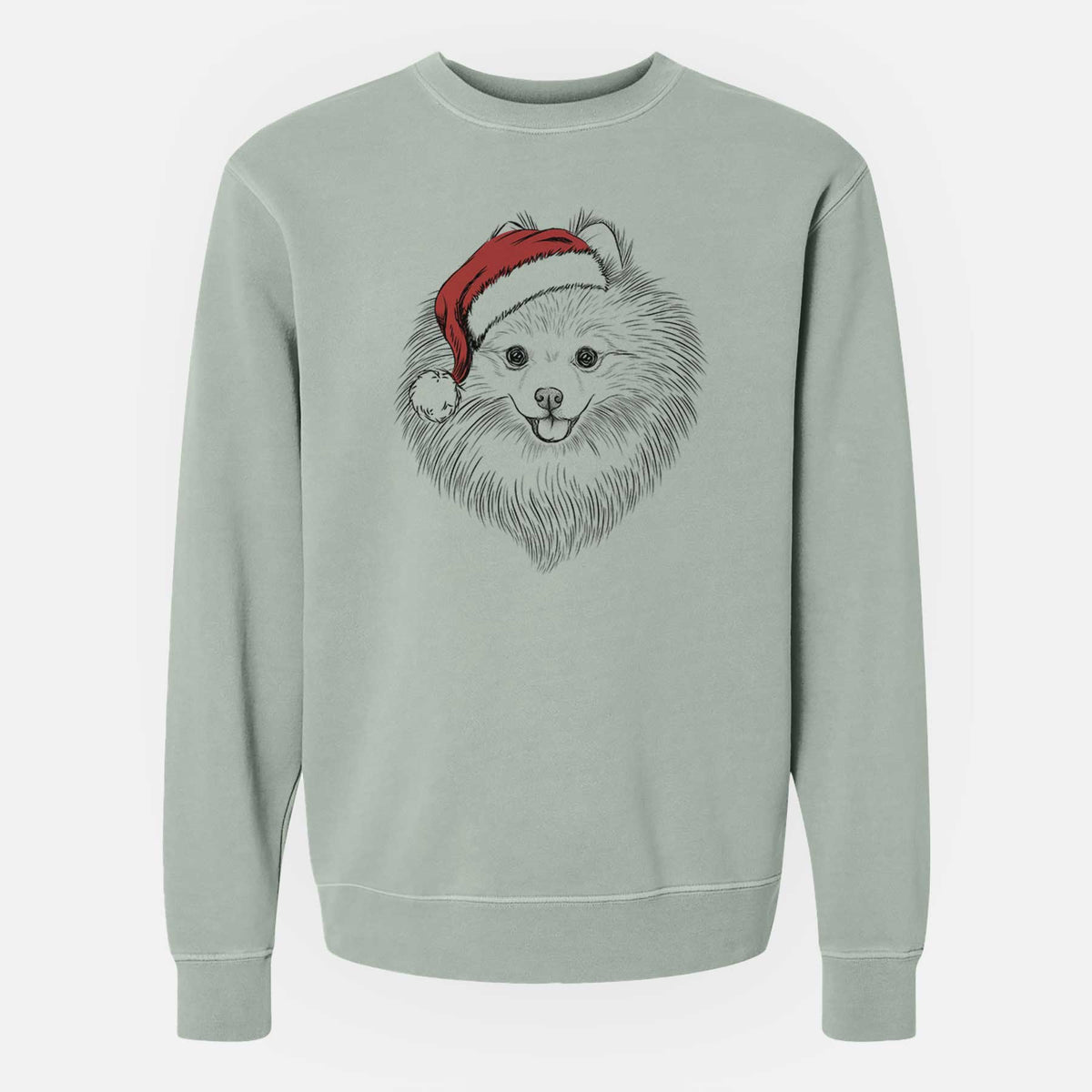 Santa GiGi the Pomeranian - Unisex Pigment Dyed Crew Sweatshirt