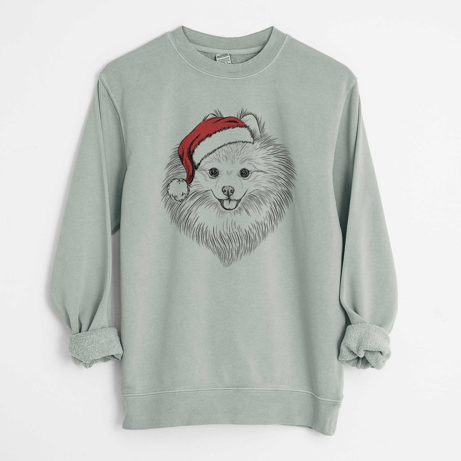 Santa GiGi the Pomeranian - Unisex Pigment Dyed Crew Sweatshirt
