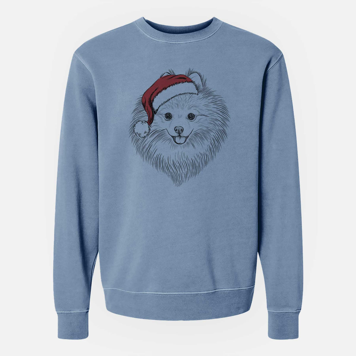 Santa GiGi the Pomeranian - Unisex Pigment Dyed Crew Sweatshirt