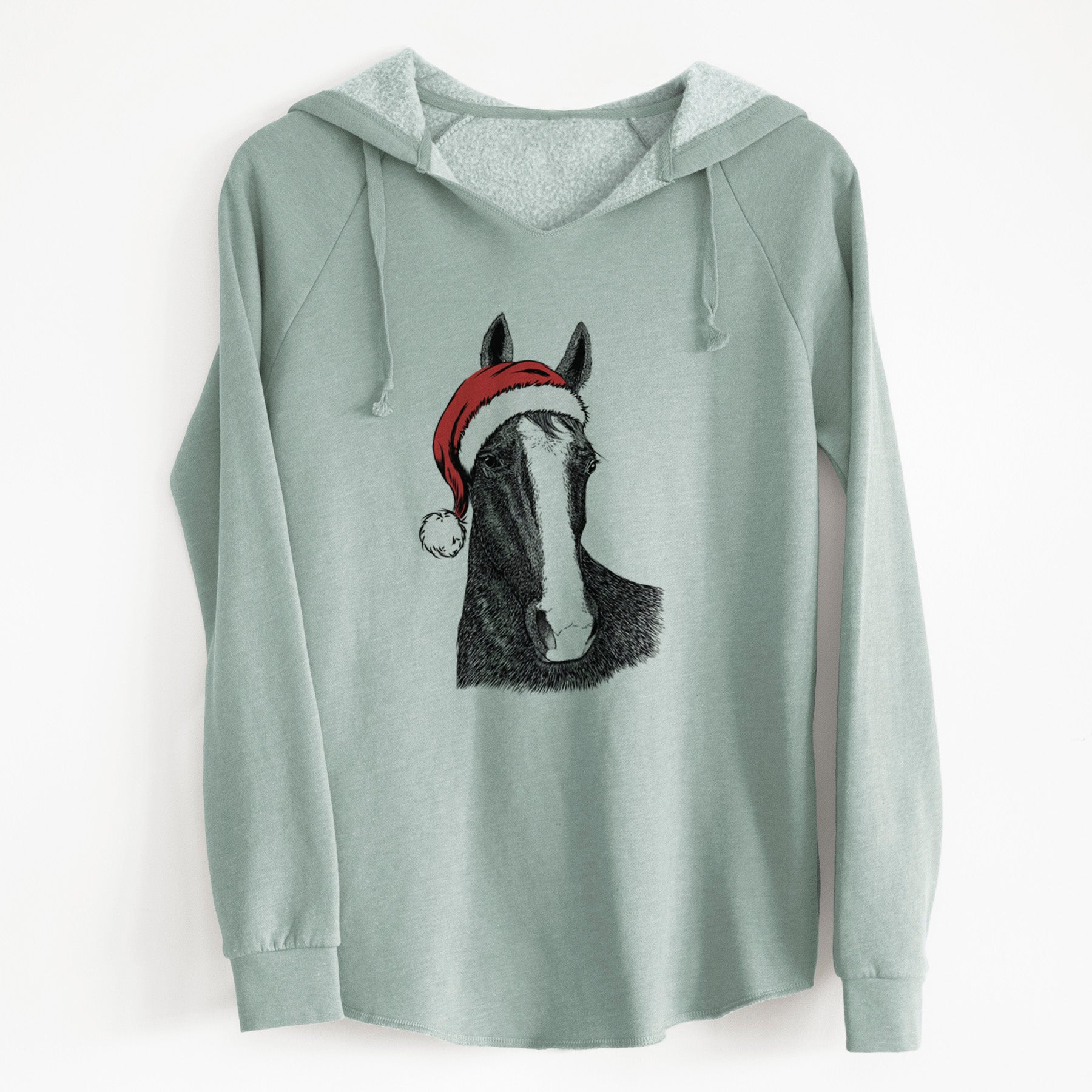 Santa Gibson the Tennessee Walking Horse - Cali Wave Hooded Sweatshirt