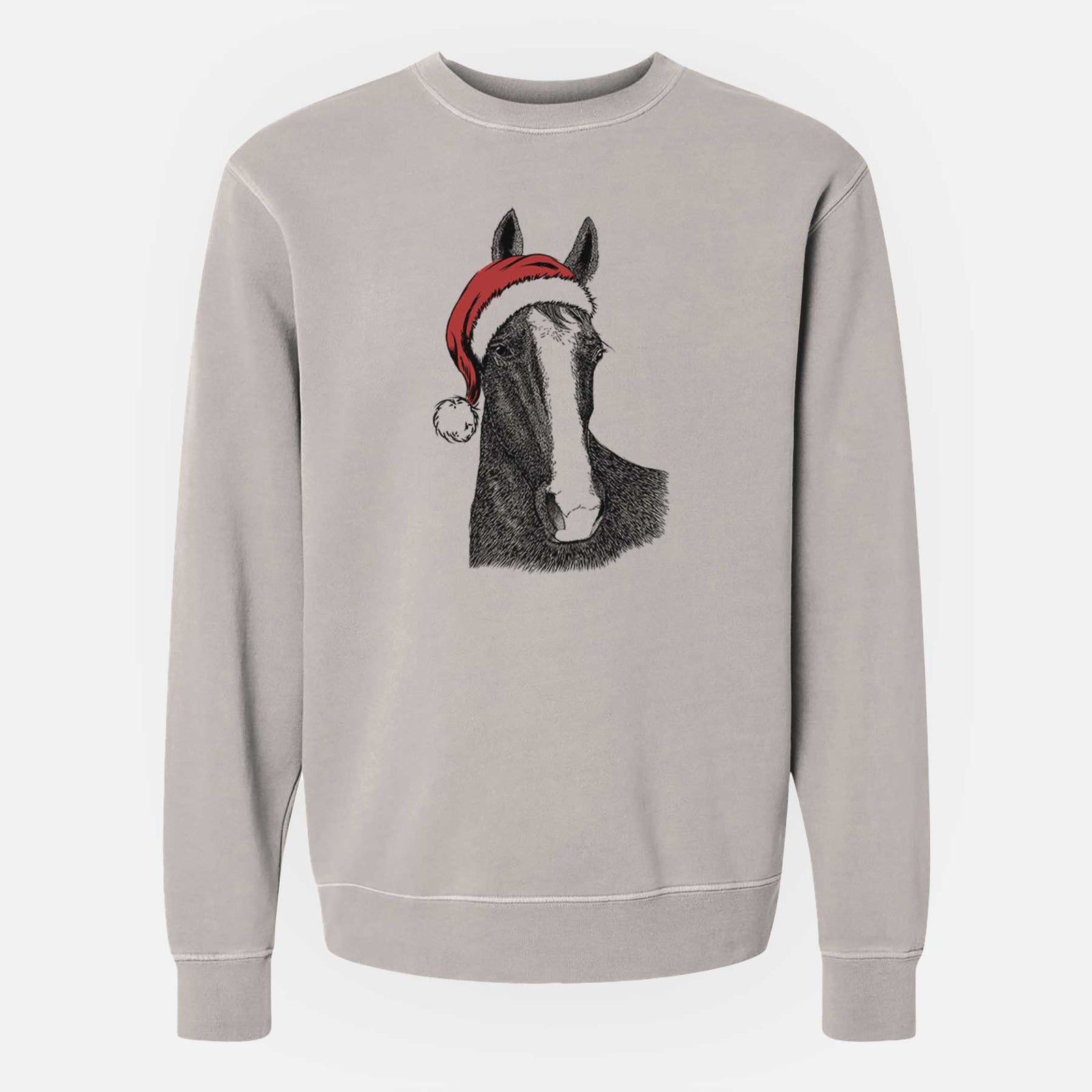 Santa Gibson the Tennessee Walking Horse - Unisex Pigment Dyed Crew Sweatshirt