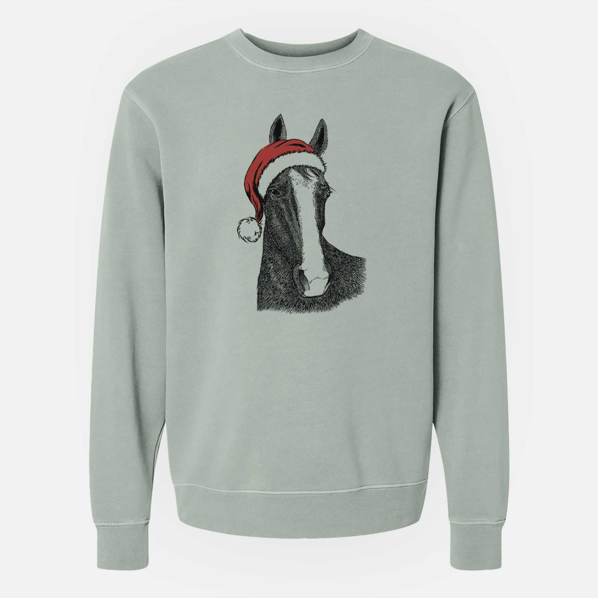 Santa Gibson the Tennessee Walking Horse - Unisex Pigment Dyed Crew Sweatshirt
