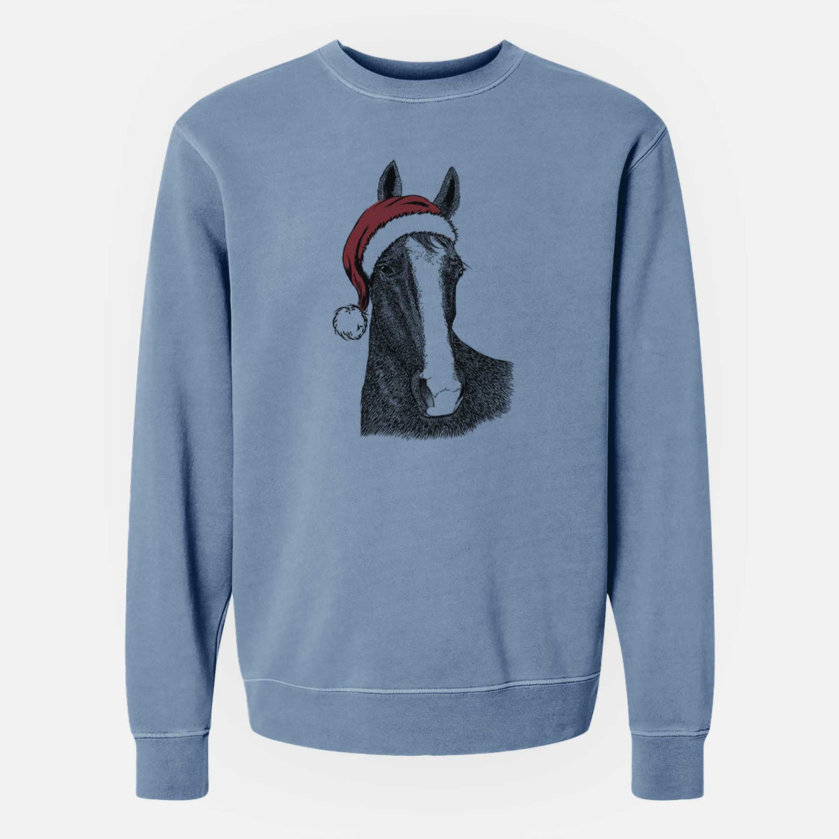 Santa Gibson the Tennessee Walking Horse - Unisex Pigment Dyed Crew Sweatshirt