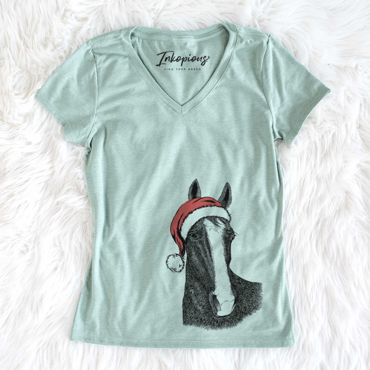 Santa Gibson the Tennessee Walking Horse - Women's V-neck Shirt