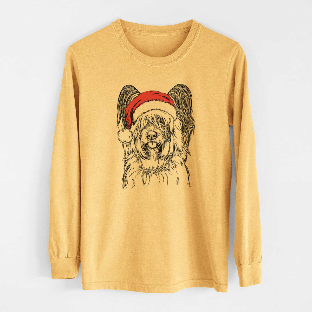 Santa Gideon the Skye Terrier - Heavyweight 100% Cotton Long Sleeve