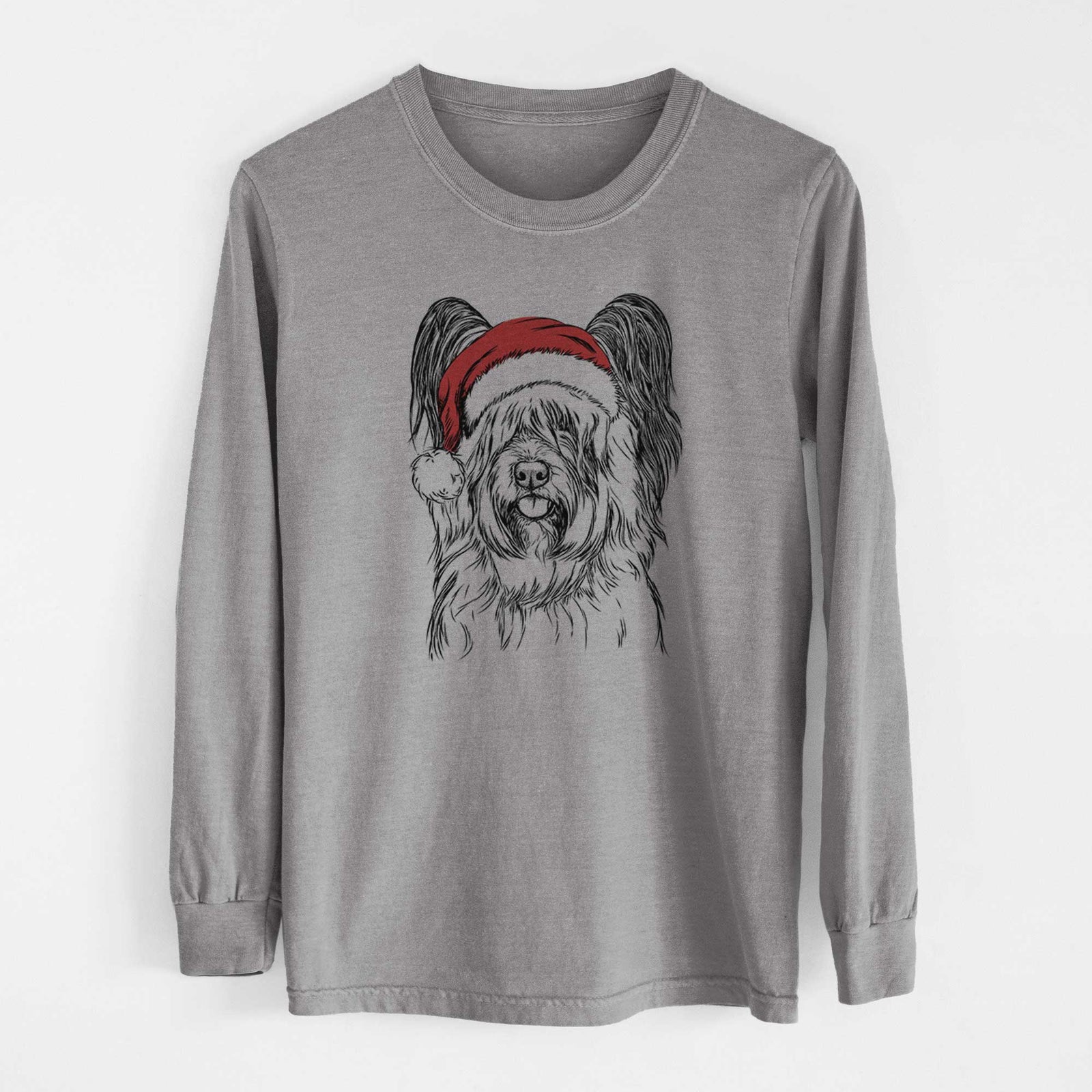Santa Gideon the Skye Terrier - Heavyweight 100% Cotton Long Sleeve