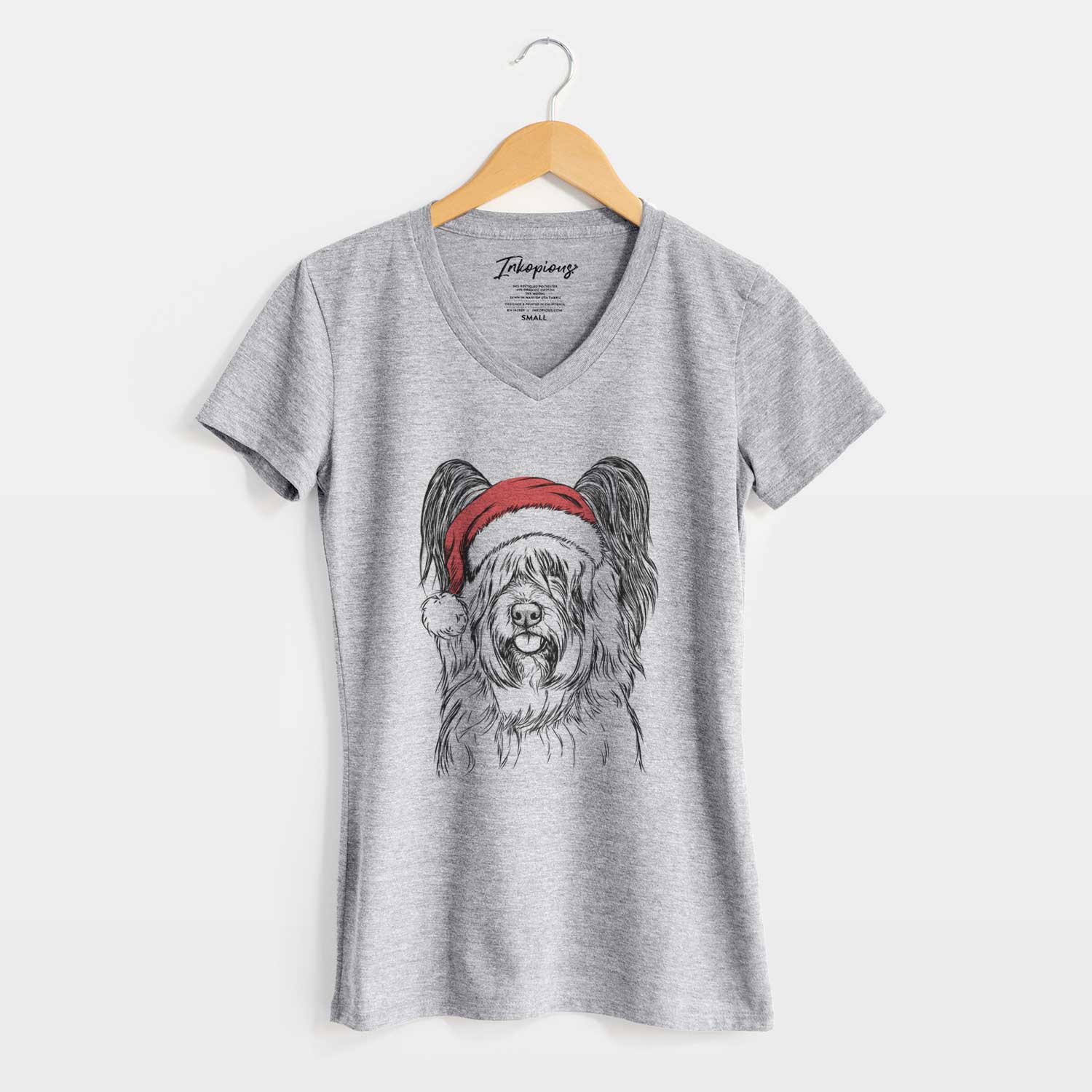 Santa Gideon the Skye Terrier - Women's V-neck Shirt