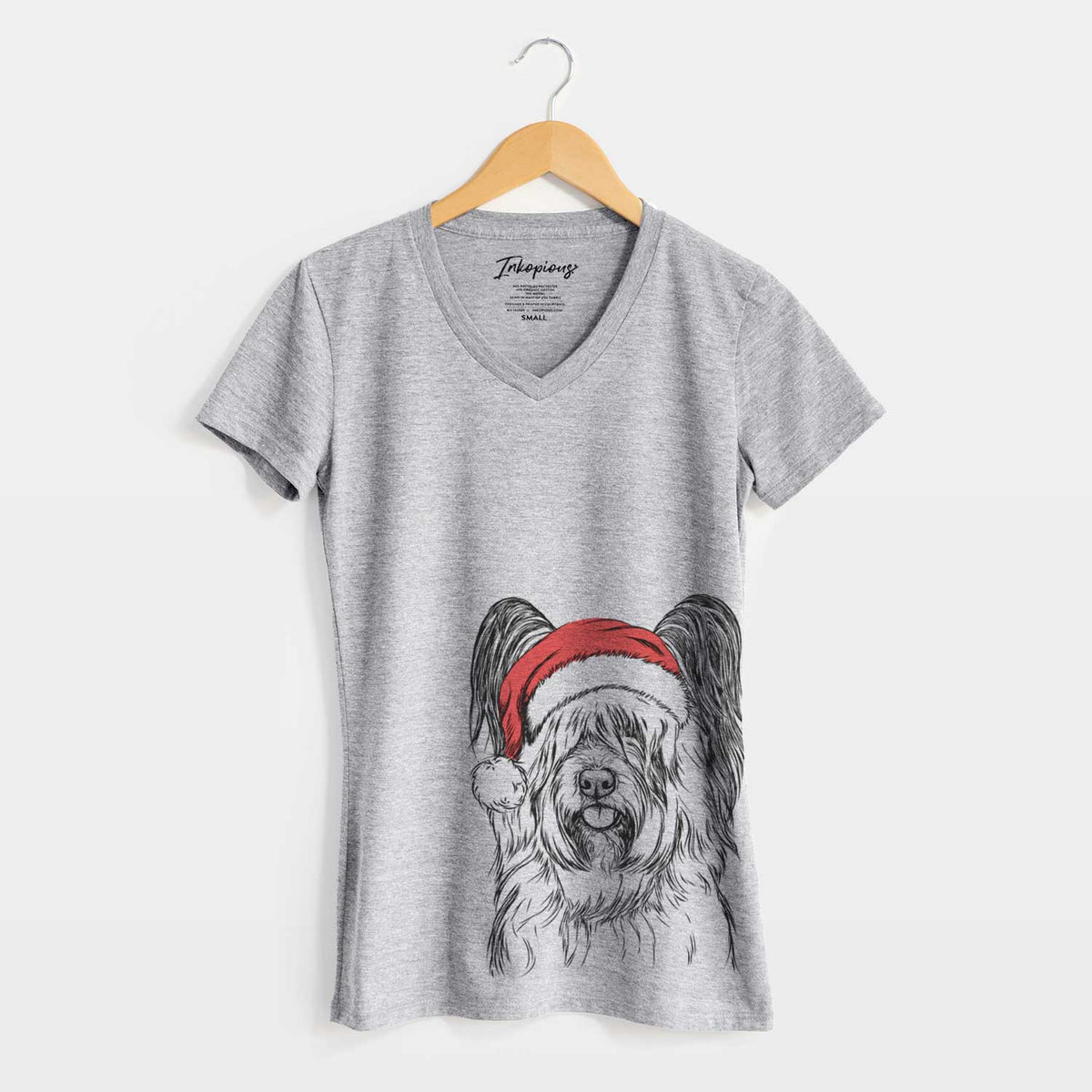 Santa Gideon the Skye Terrier - Women's V-neck Shirt