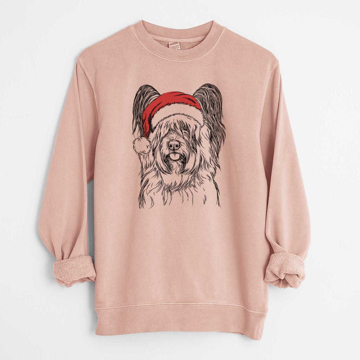 Santa Gideon the Skye Terrier - Unisex Pigment Dyed Crew Sweatshirt