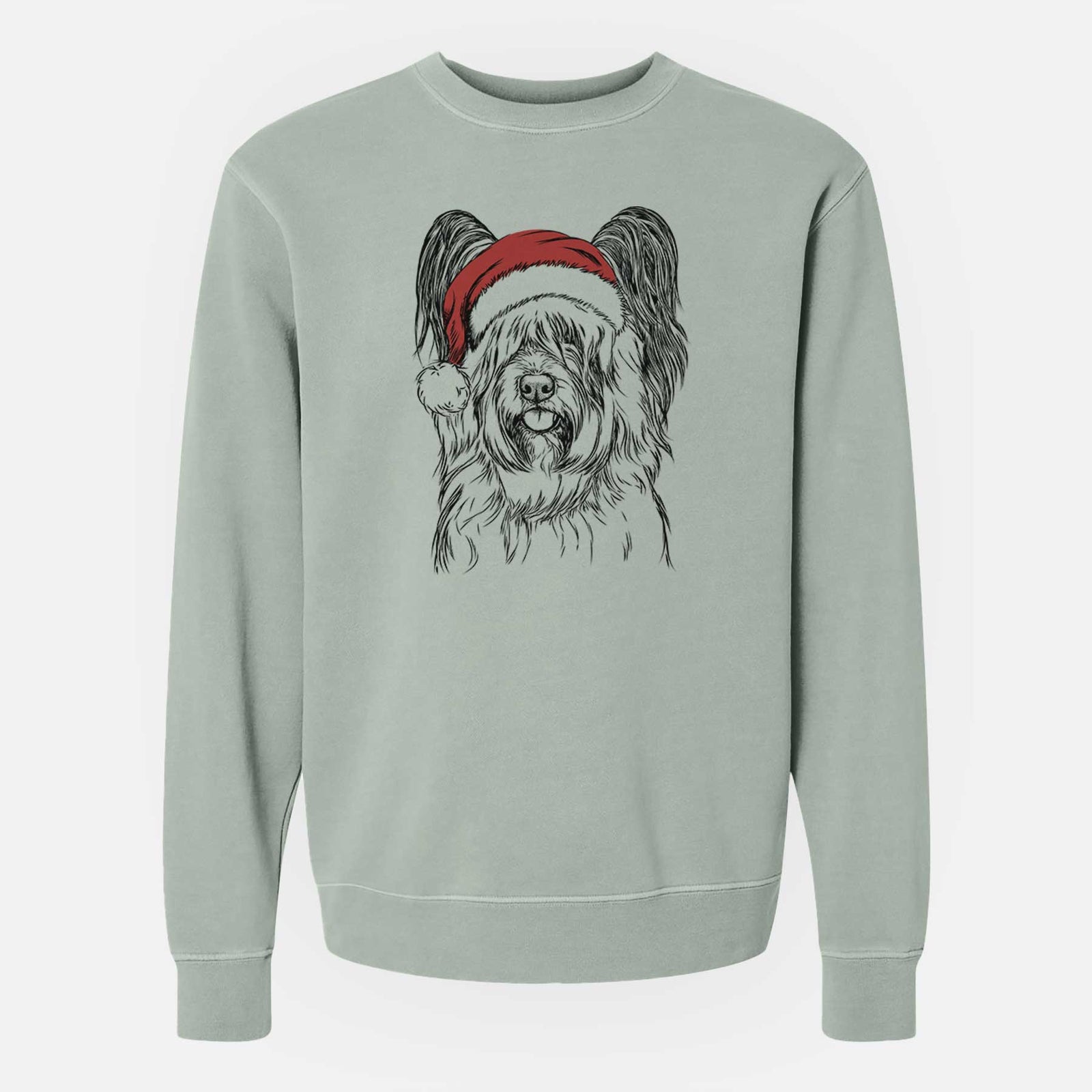Santa Gideon the Skye Terrier - Unisex Pigment Dyed Crew Sweatshirt