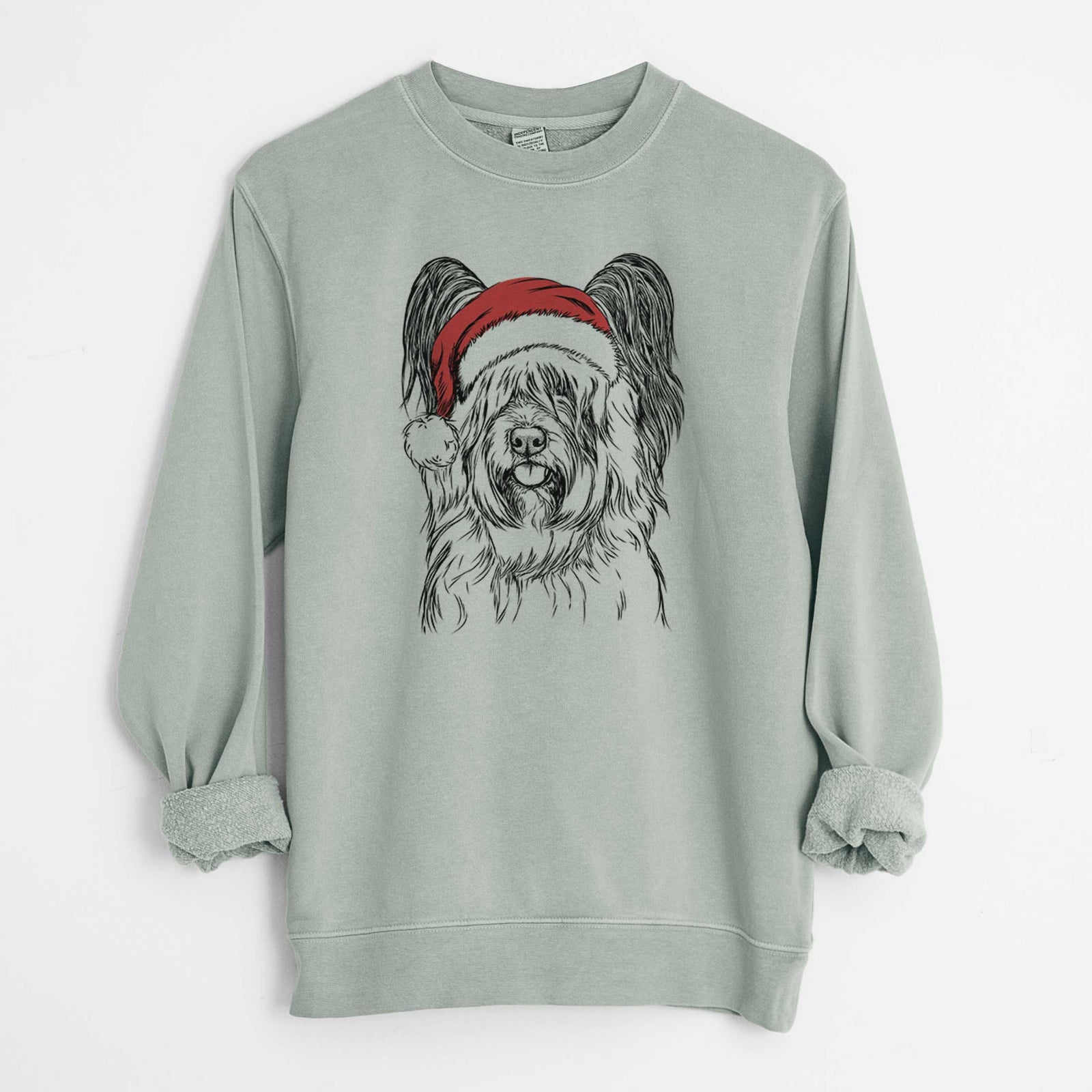 Santa Gideon the Skye Terrier - Unisex Pigment Dyed Crew Sweatshirt