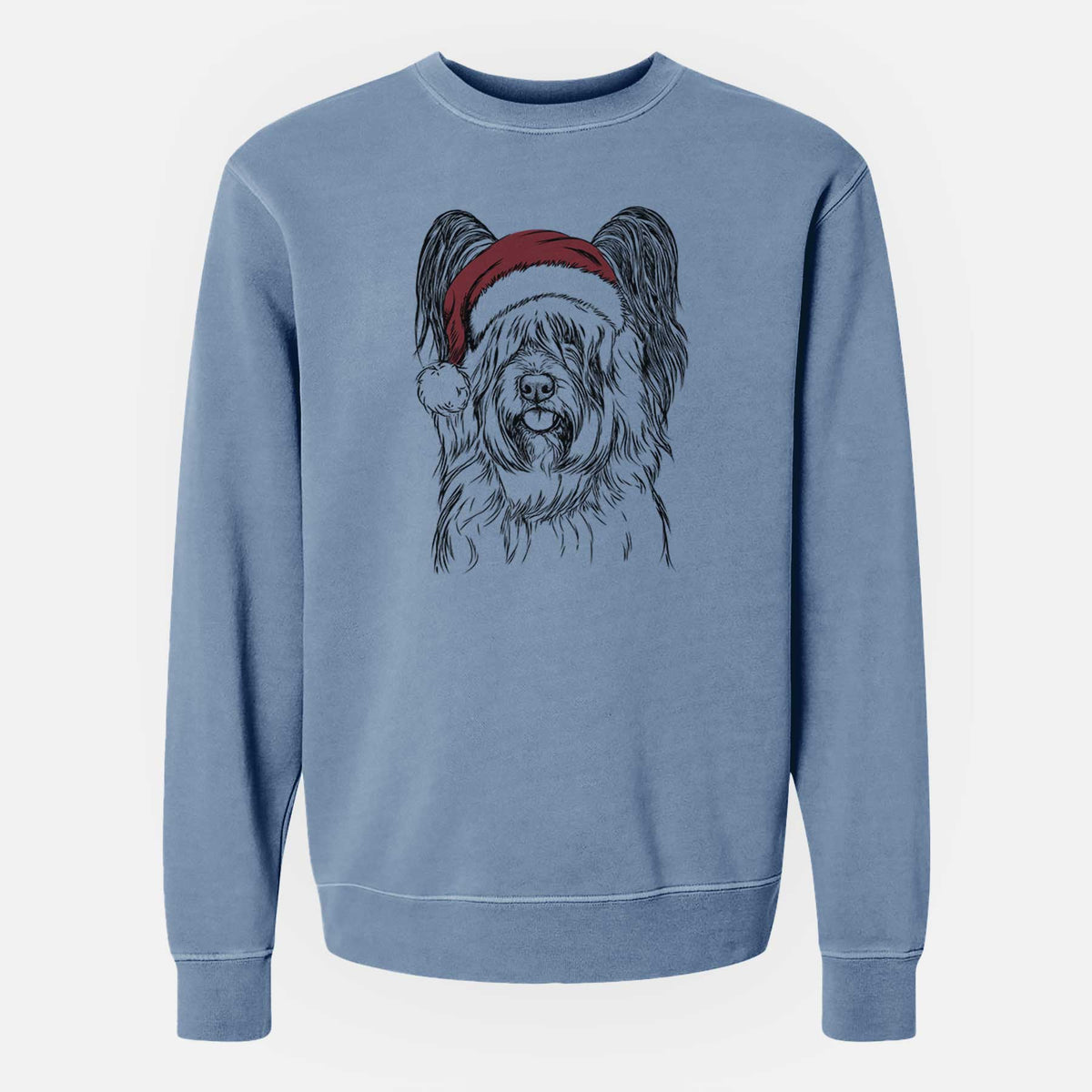 Santa Gideon the Skye Terrier - Unisex Pigment Dyed Crew Sweatshirt