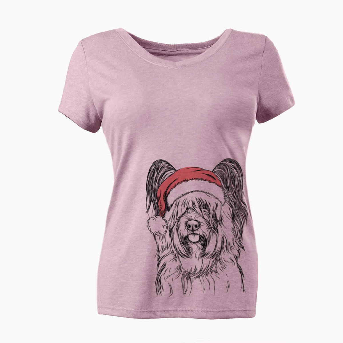 Santa Gideon the Skye Terrier - Women's V-neck Shirt