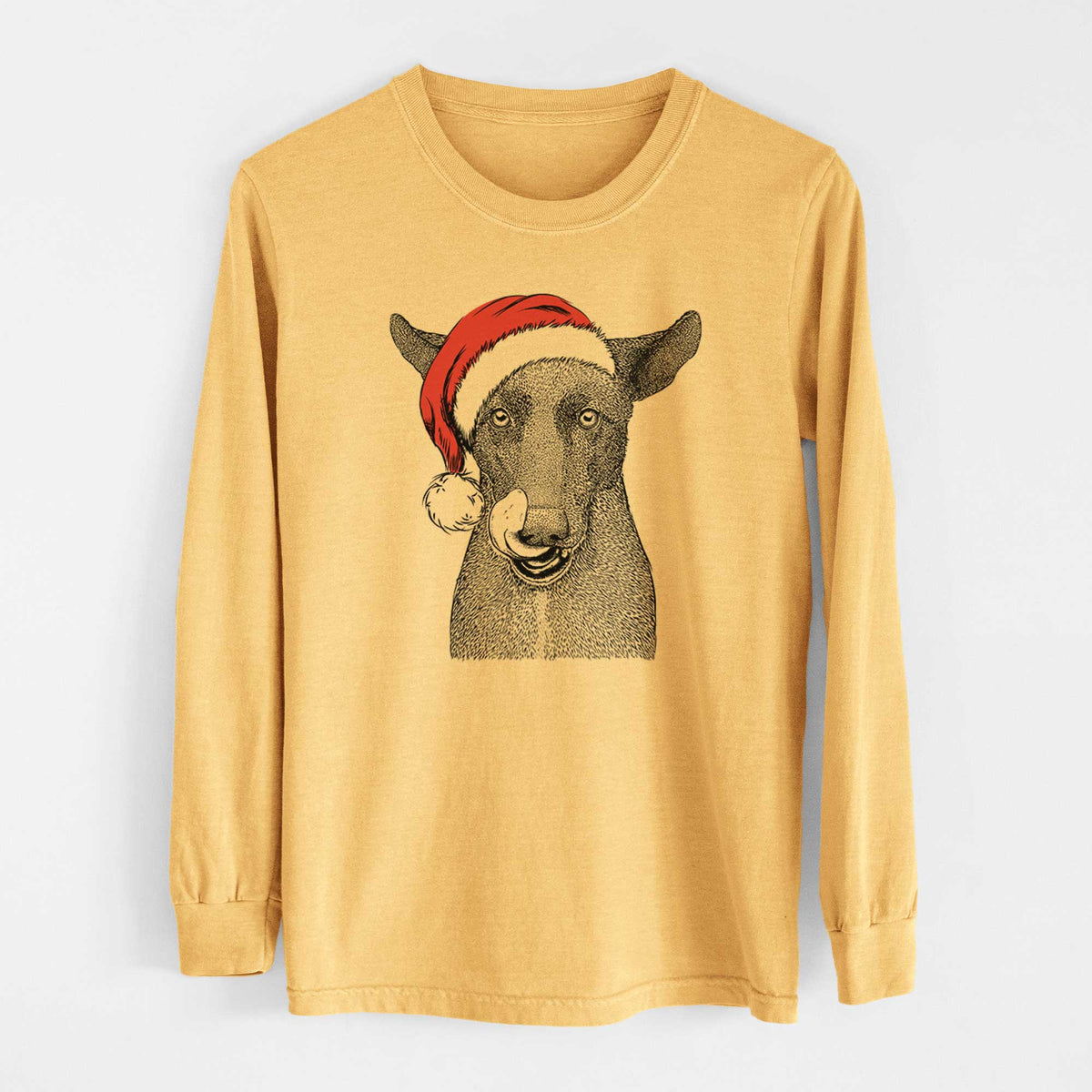 Santa Gidget the Mexican Street Dog - Heavyweight 100% Cotton Long Sleeve