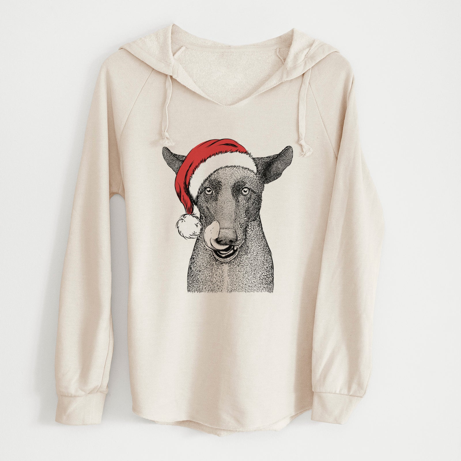 Santa Gidget the Mexican Street Dog - Cali Wave Hooded Sweatshirt