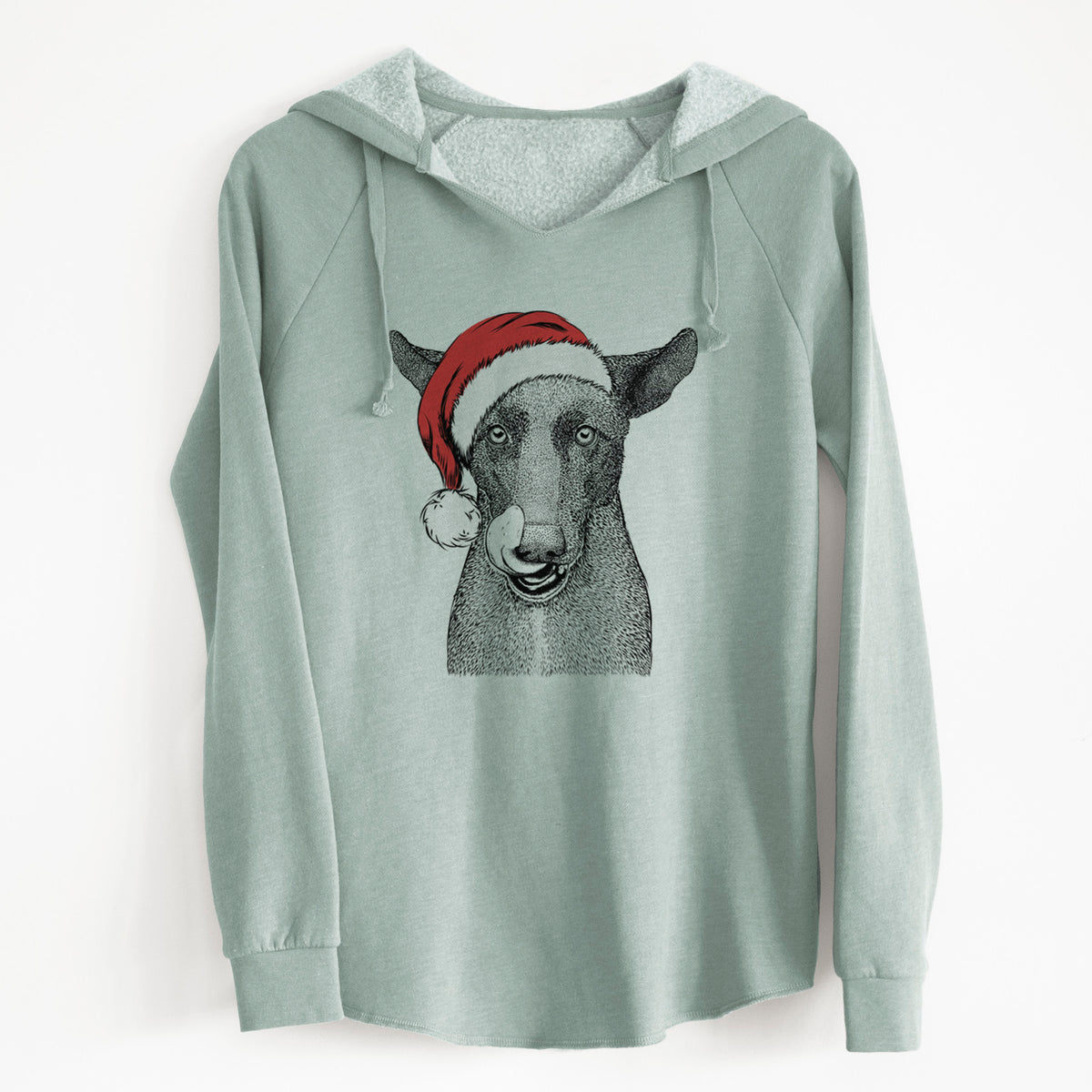 Santa Gidget the Mexican Street Dog - Cali Wave Hooded Sweatshirt