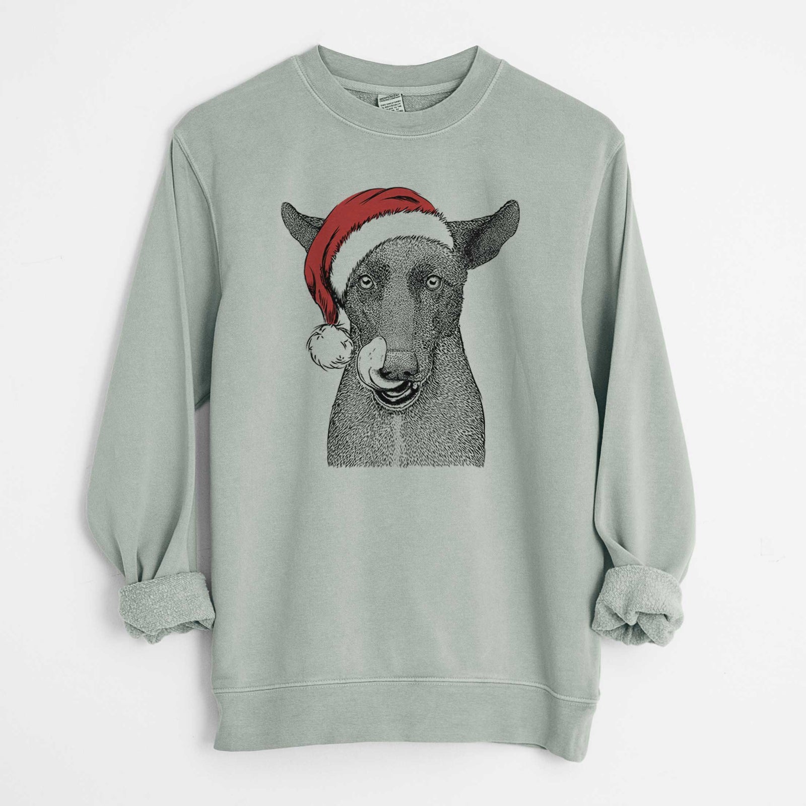 Santa Gidget the Mexican Street Dog - Unisex Pigment Dyed Crew Sweatshirt