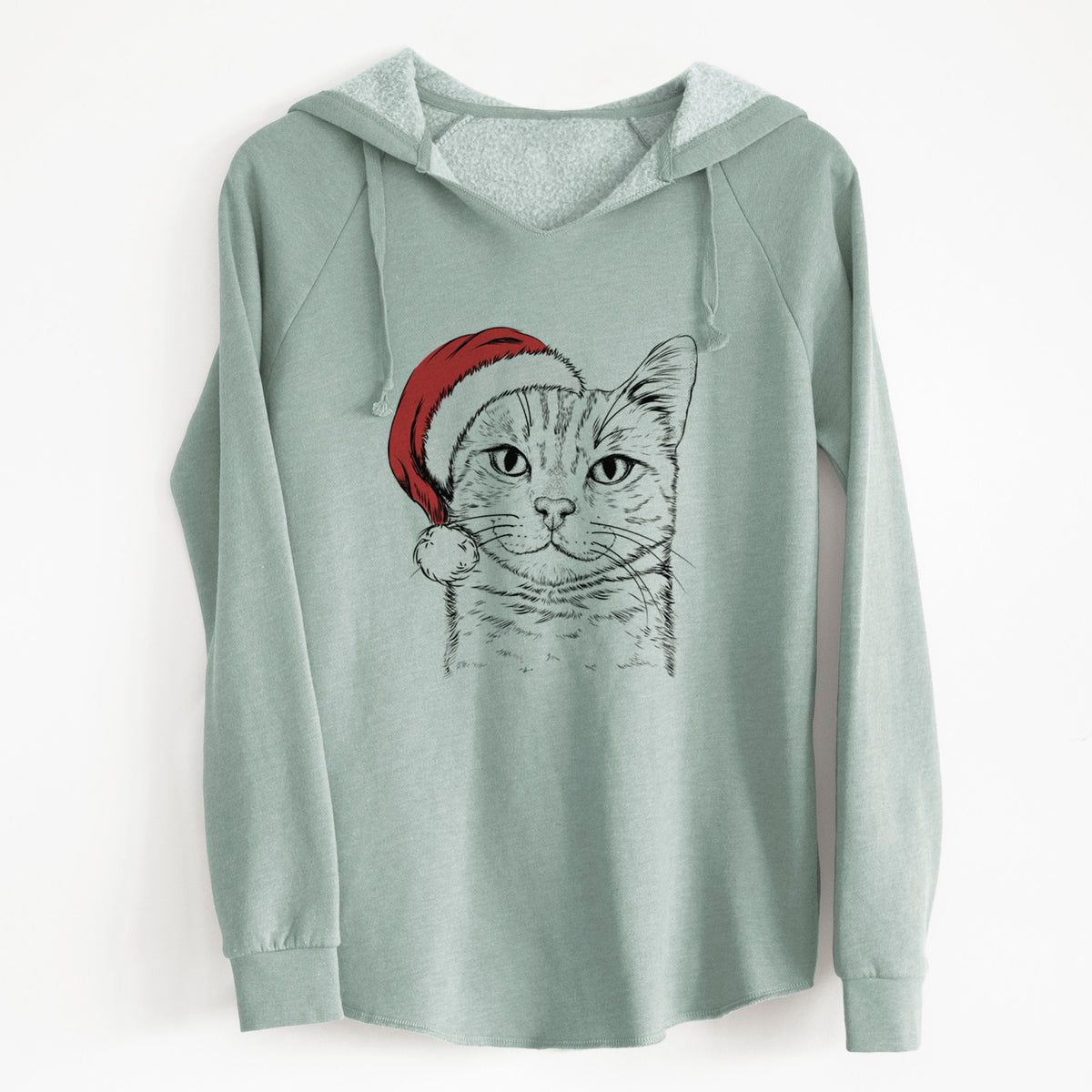 Santa Ginger Tom the Tabby Cat - Cali Wave Hooded Sweatshirt