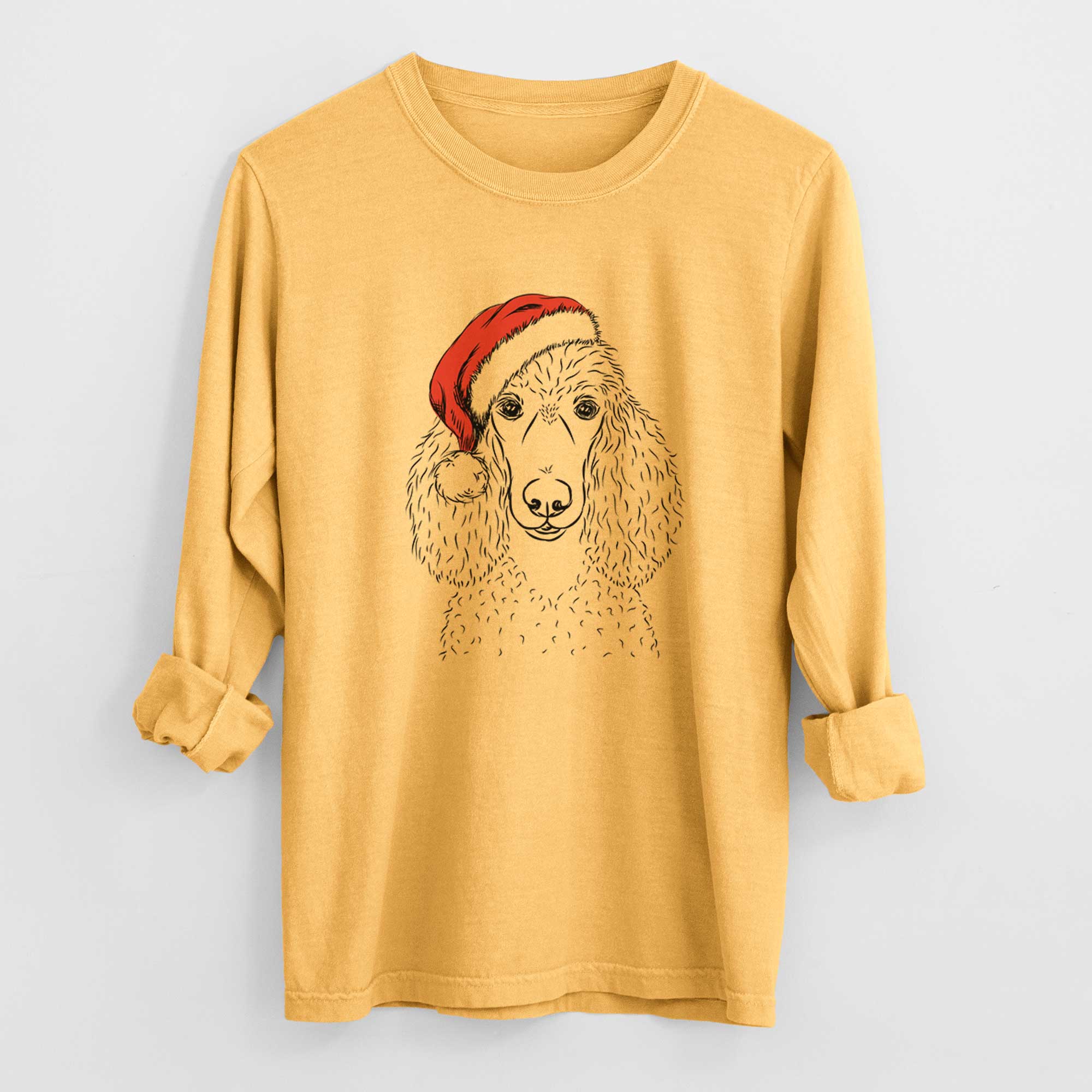 Santa Giovanni the Poodle - Heavyweight 100% Cotton Long Sleeve