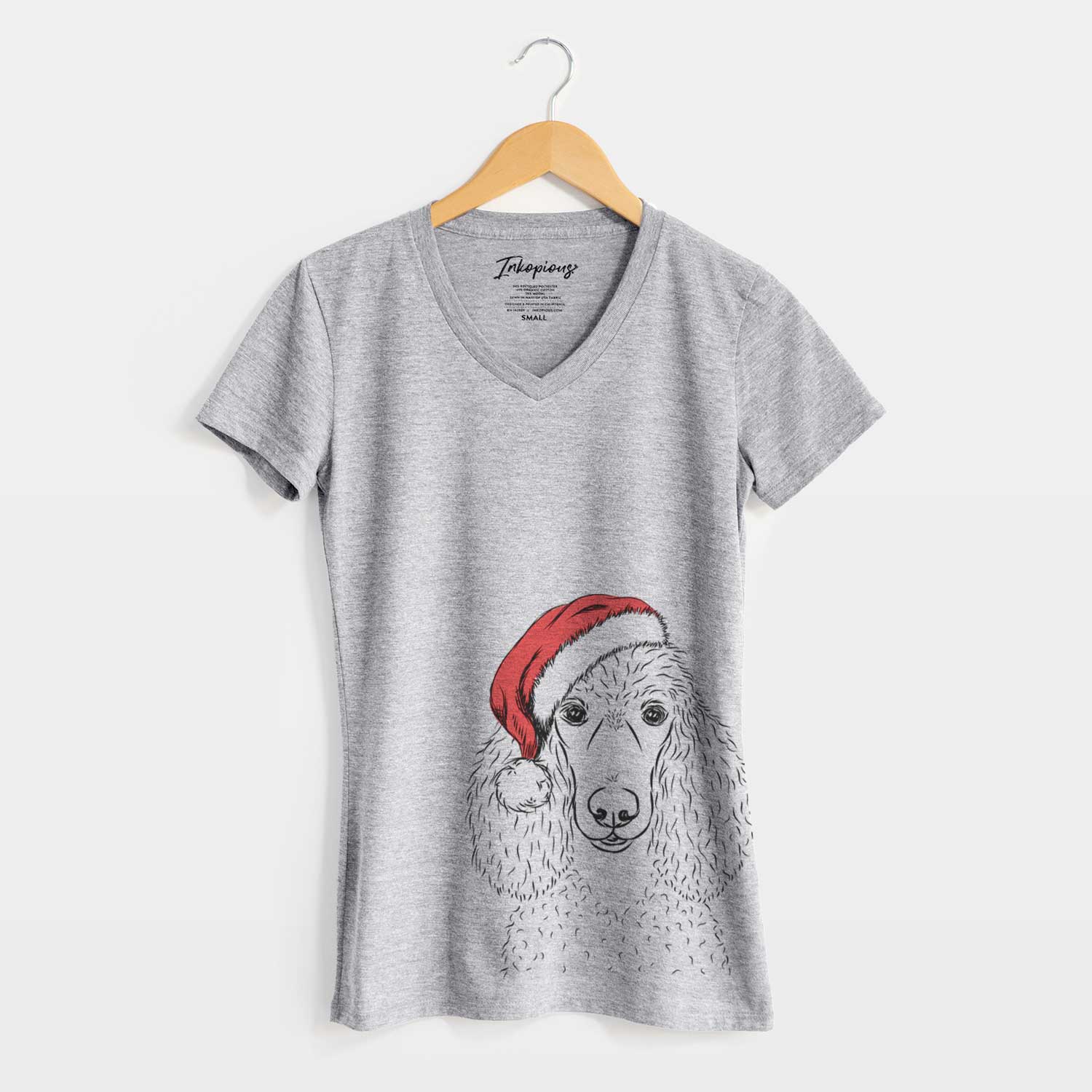 Santa Giovanni the Poodle - Women's V-neck Shirt
