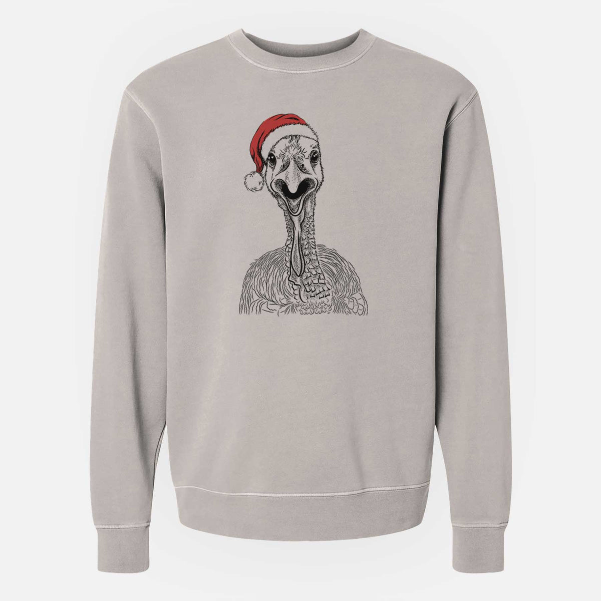 Santa Gobble the Turkey - Unisex Pigment Dyed Crew Sweatshirt
