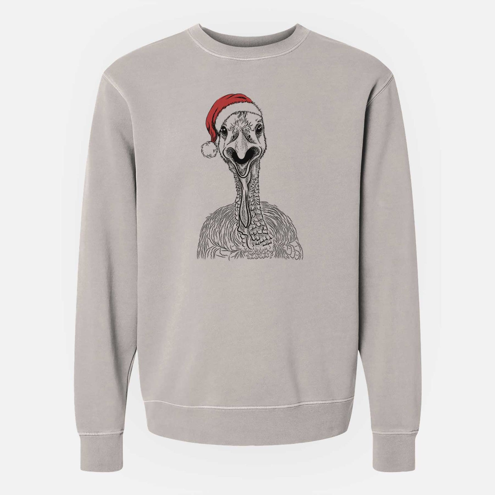 Santa Gobble the Turkey - Unisex Pigment Dyed Crew Sweatshirt