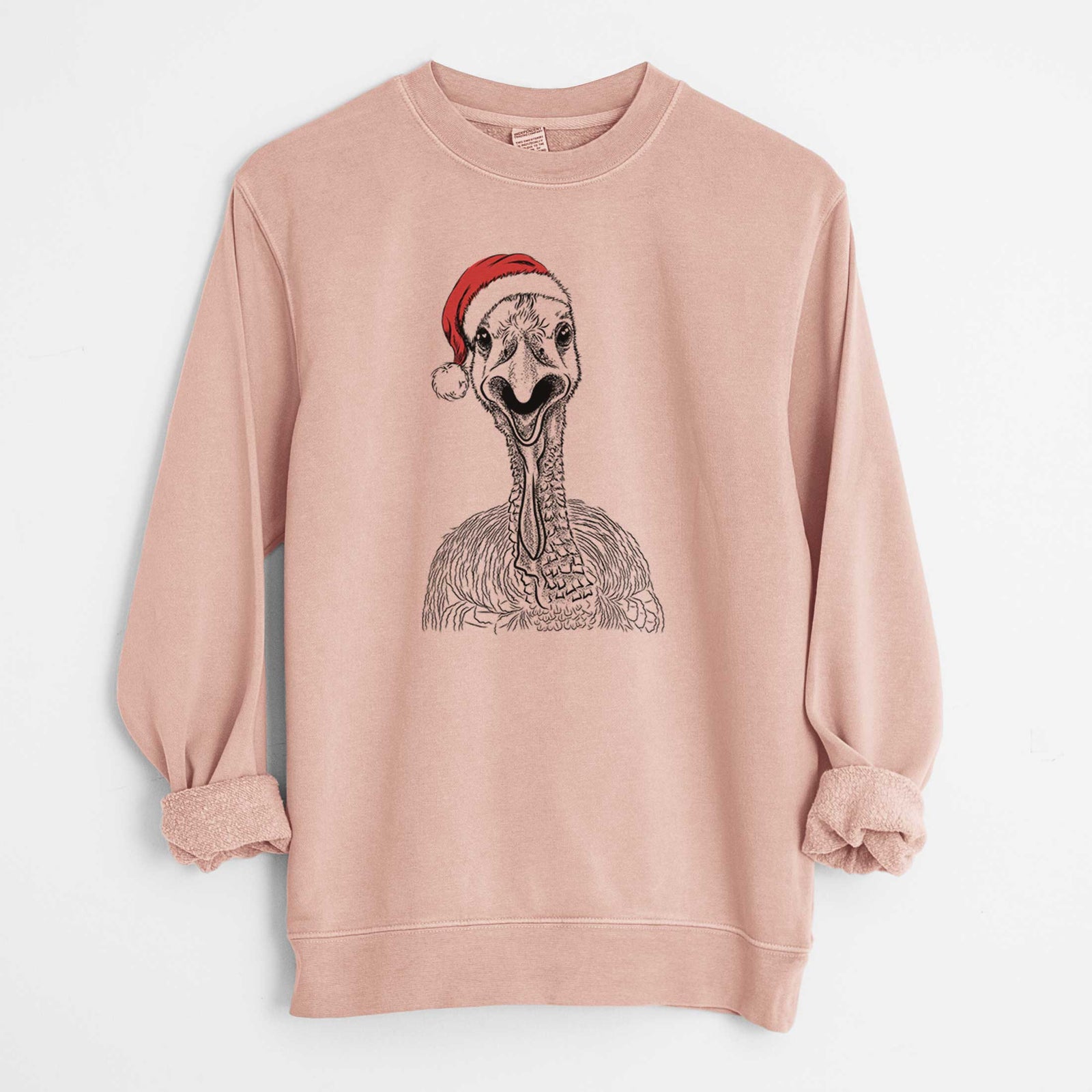 Santa Gobble the Turkey - Unisex Pigment Dyed Crew Sweatshirt