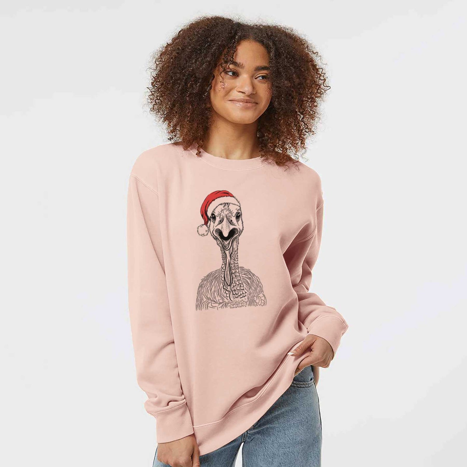 Santa Gobble the Turkey - Unisex Pigment Dyed Crew Sweatshirt