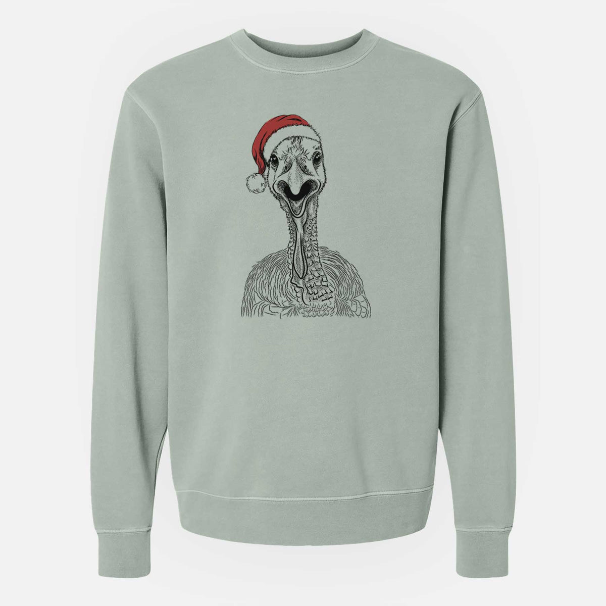 Santa Gobble the Turkey - Unisex Pigment Dyed Crew Sweatshirt