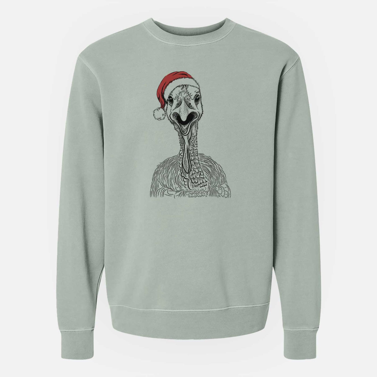 Santa Gobble the Turkey - Unisex Pigment Dyed Crew Sweatshirt